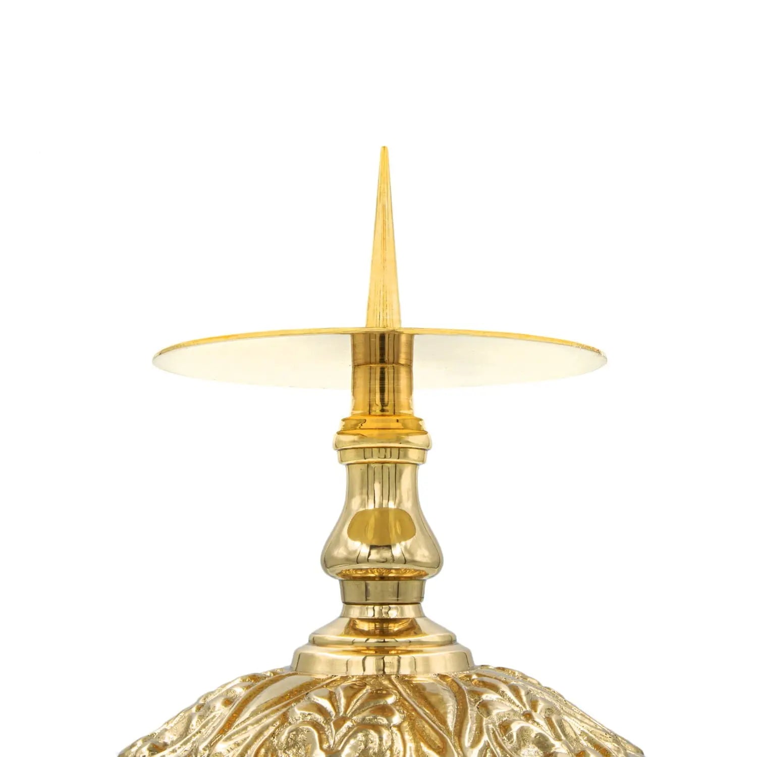 Candelabro de Altar de Latón con Base Decorativa – 9 cm