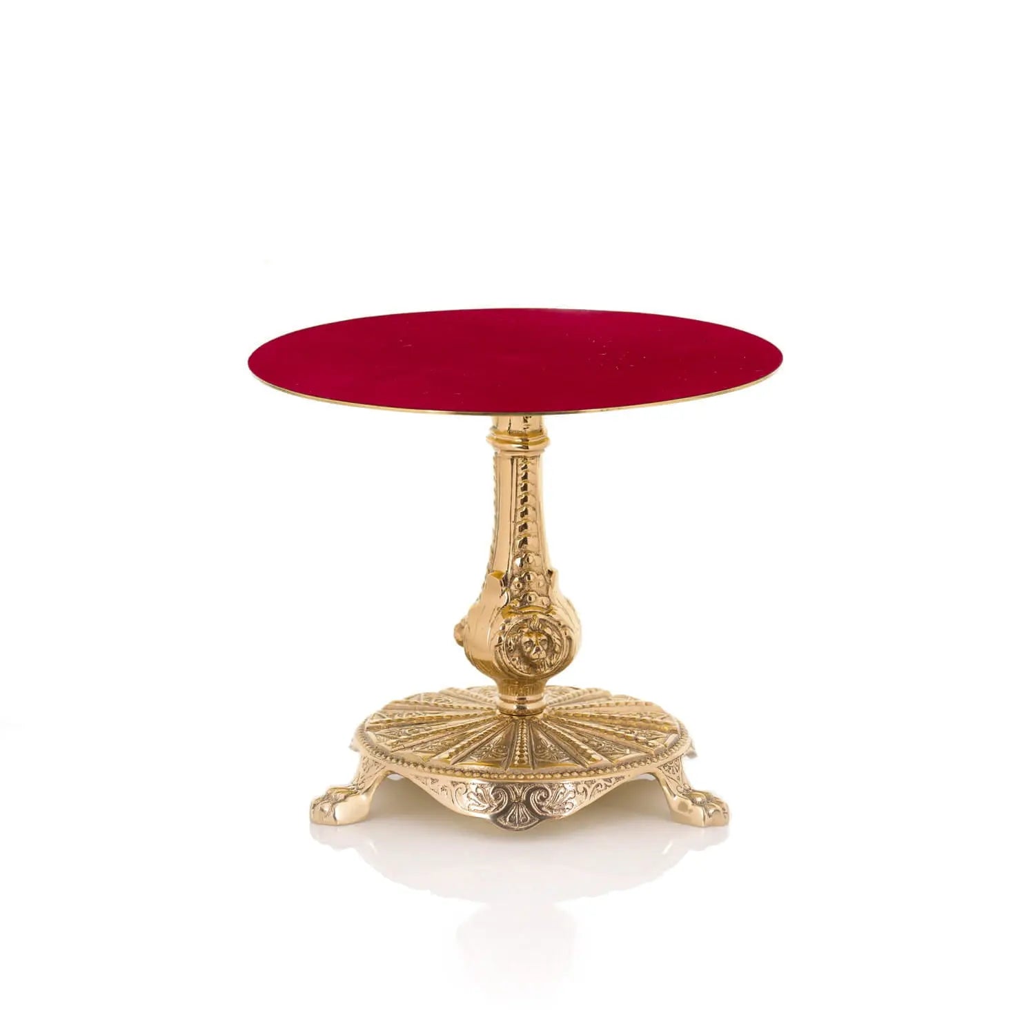 Trono de Custodia de Latón con Tapa de Terciopelo Rojo