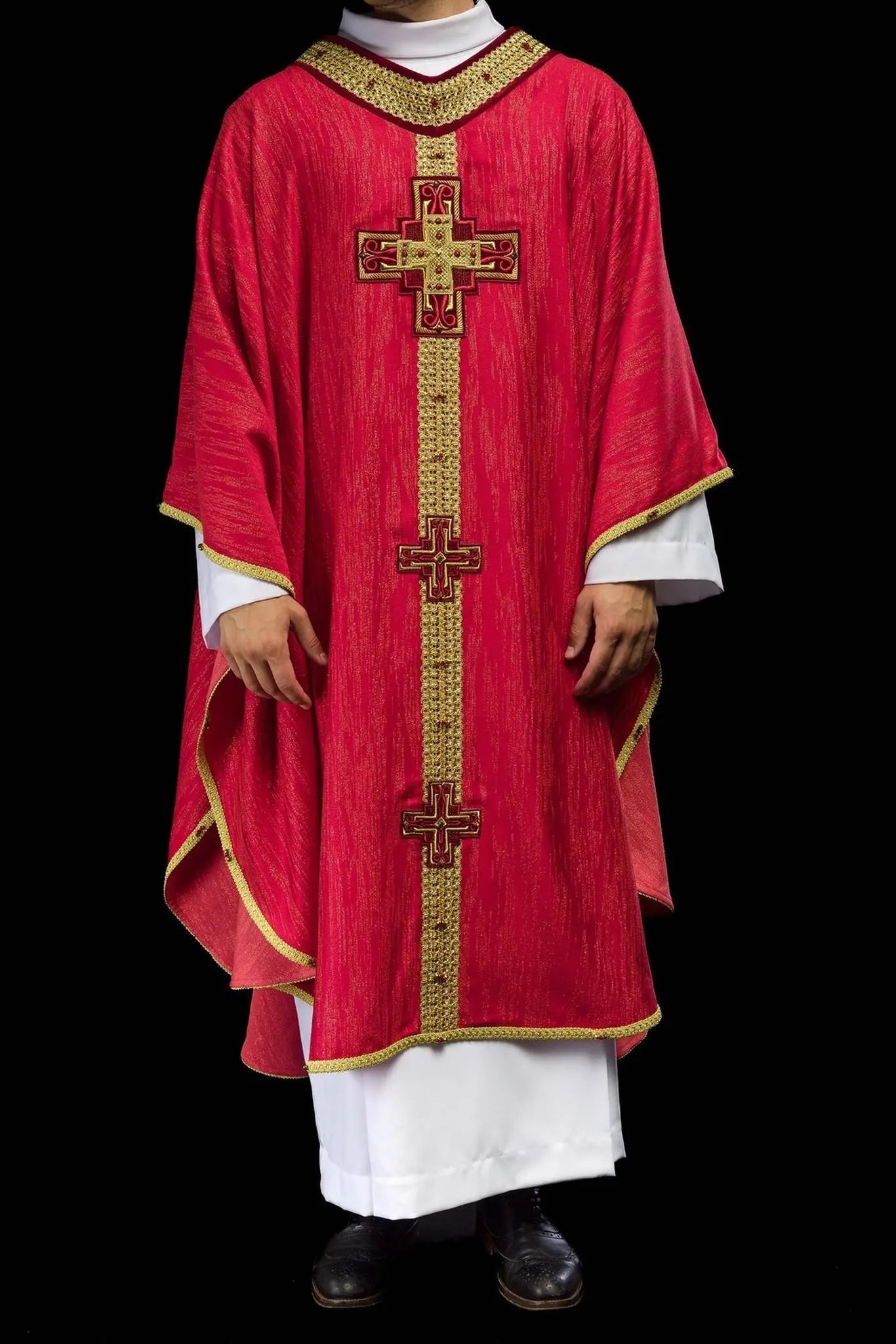 Casulla hecha a mano con piedras naturales hecha a mano 7015 rojo