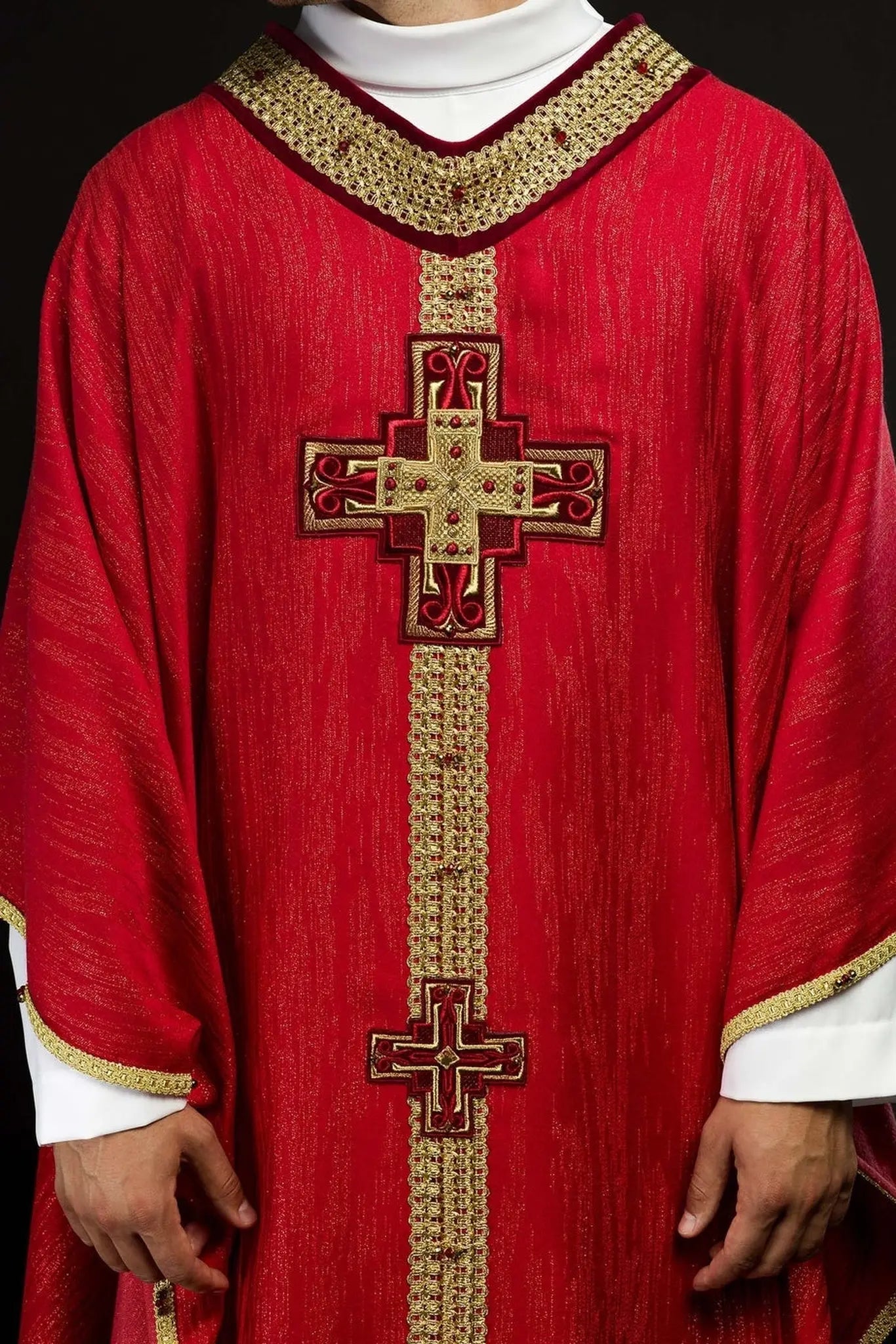Casulla hecha a mano con piedras naturales hecha a mano 7015 rojo