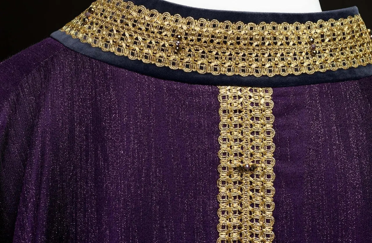 Handmade Chasuble with Natural Stones Handmade 7015 Purple