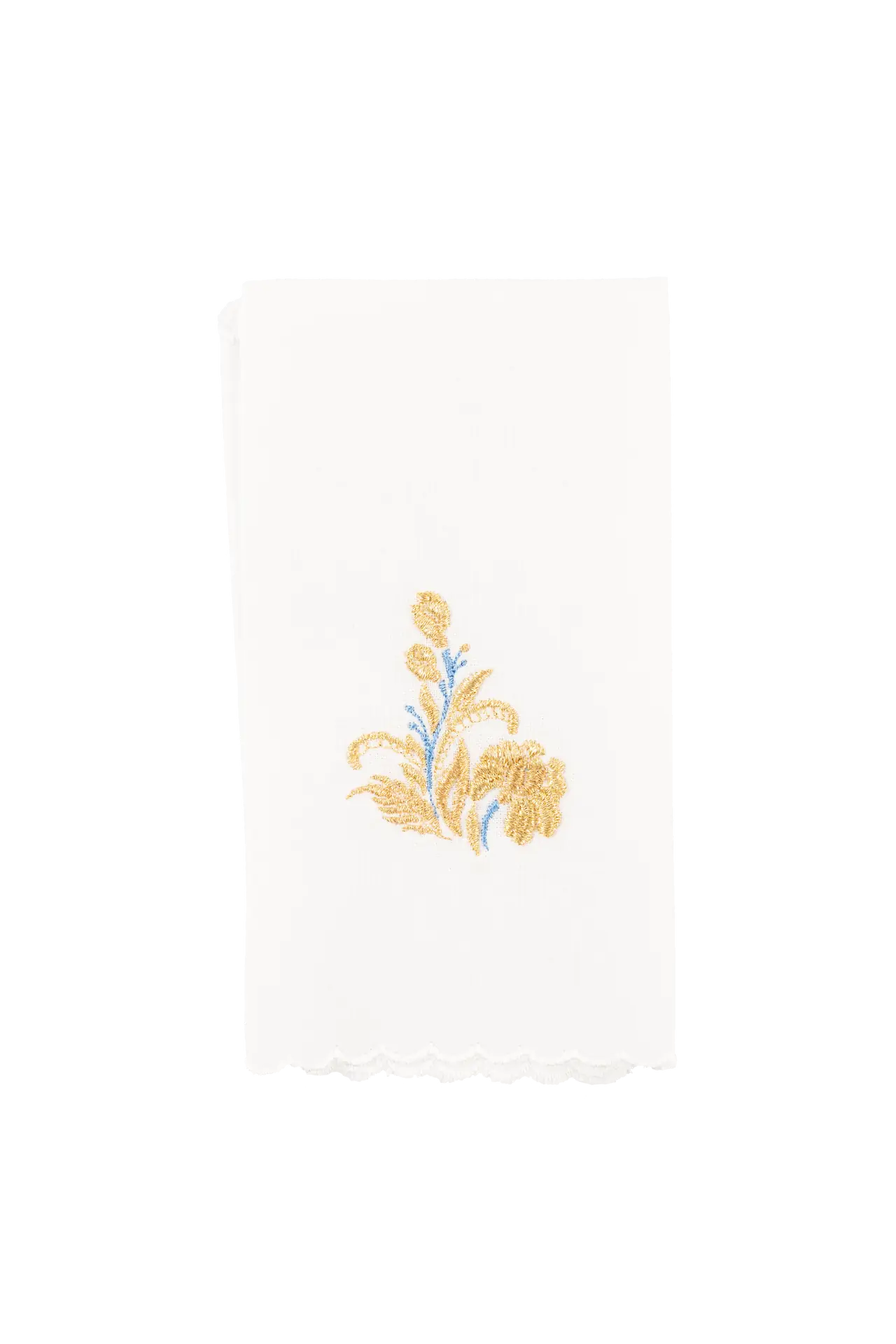 Liturgical chalice linens set with embroidered Marian motif