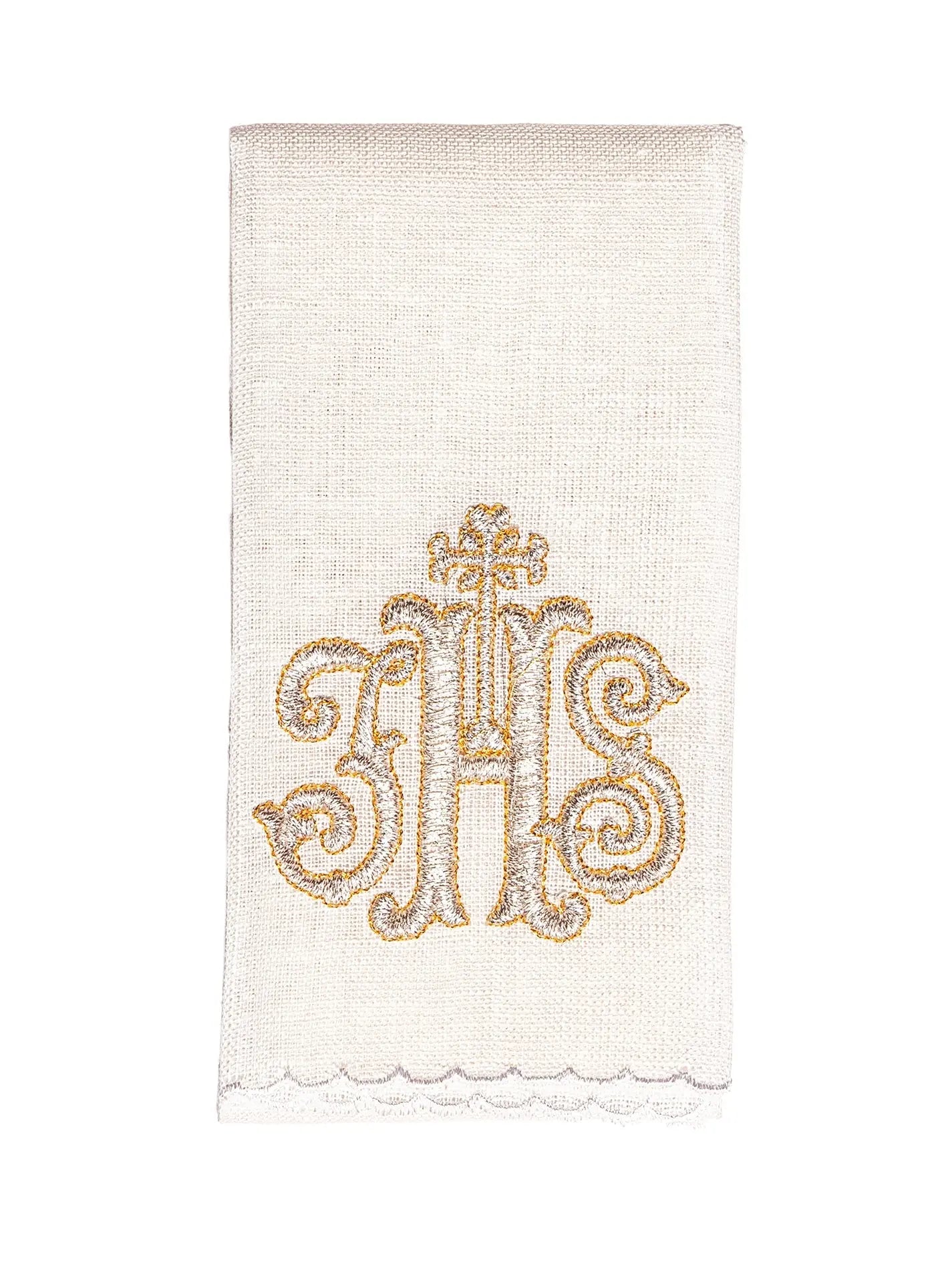 Linen chalice linen with IHS embroidery