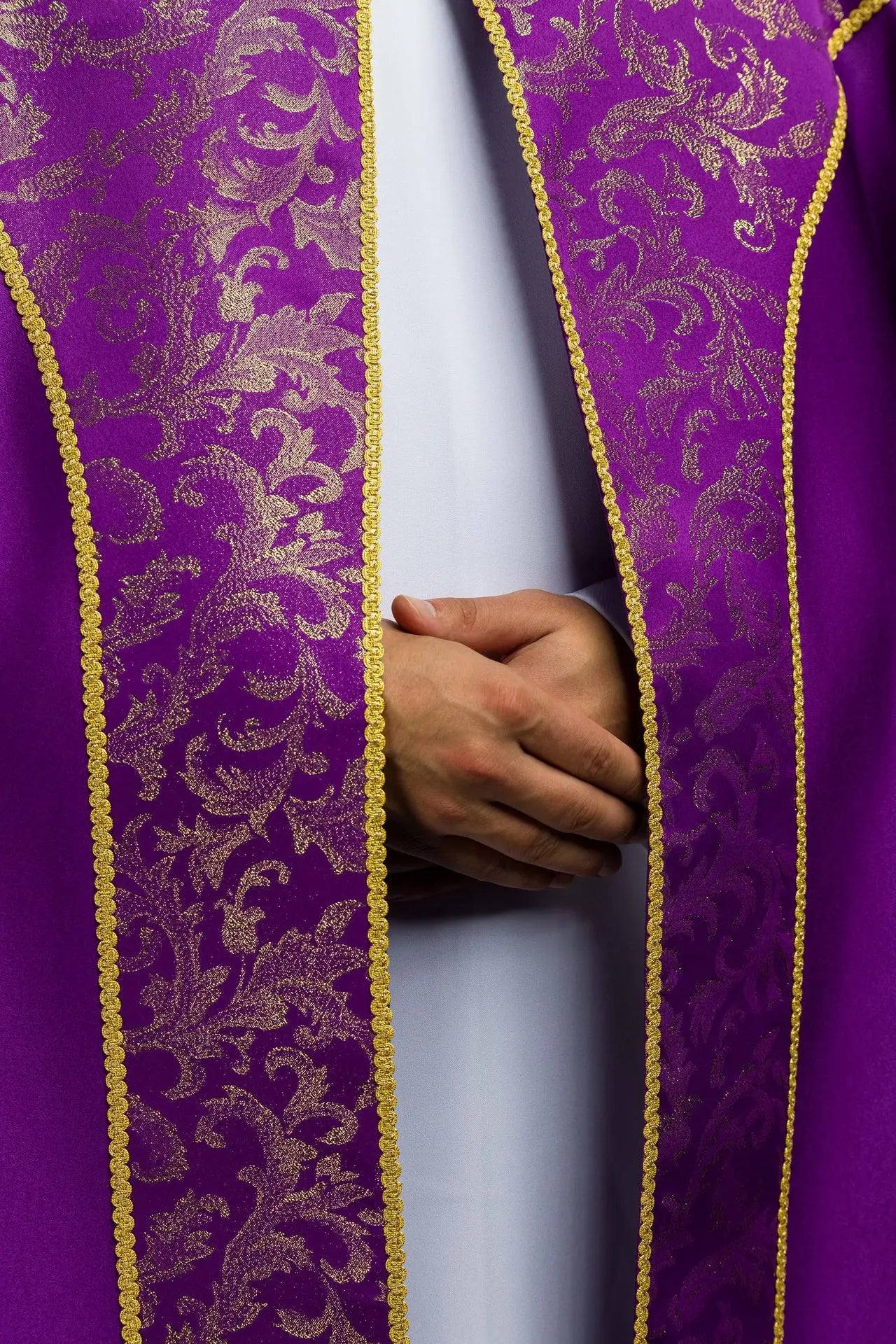 Purple Liturgical Cope with Gold Jacquard Ornament