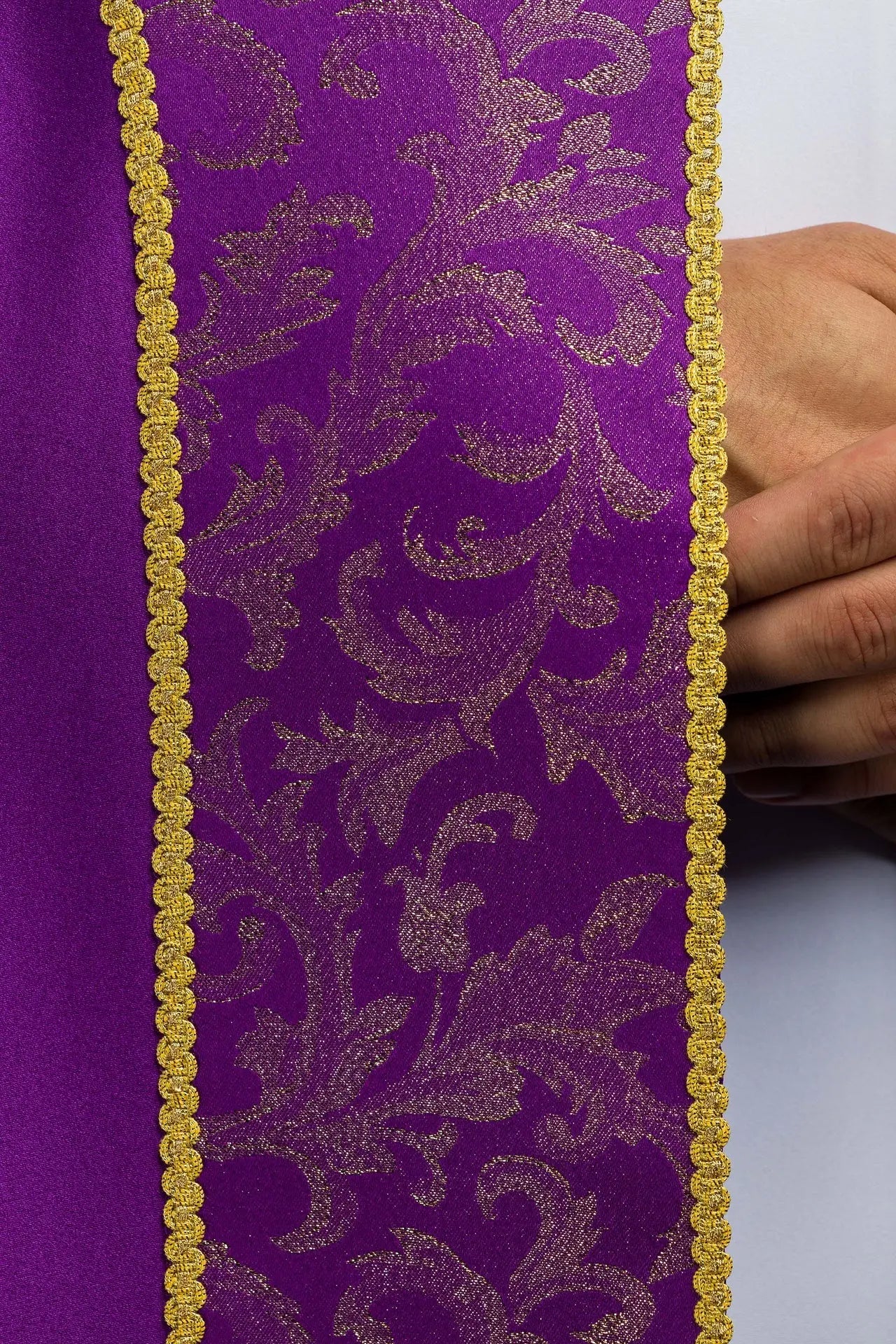 Purple Liturgical Cope with Gold Jacquard Ornament