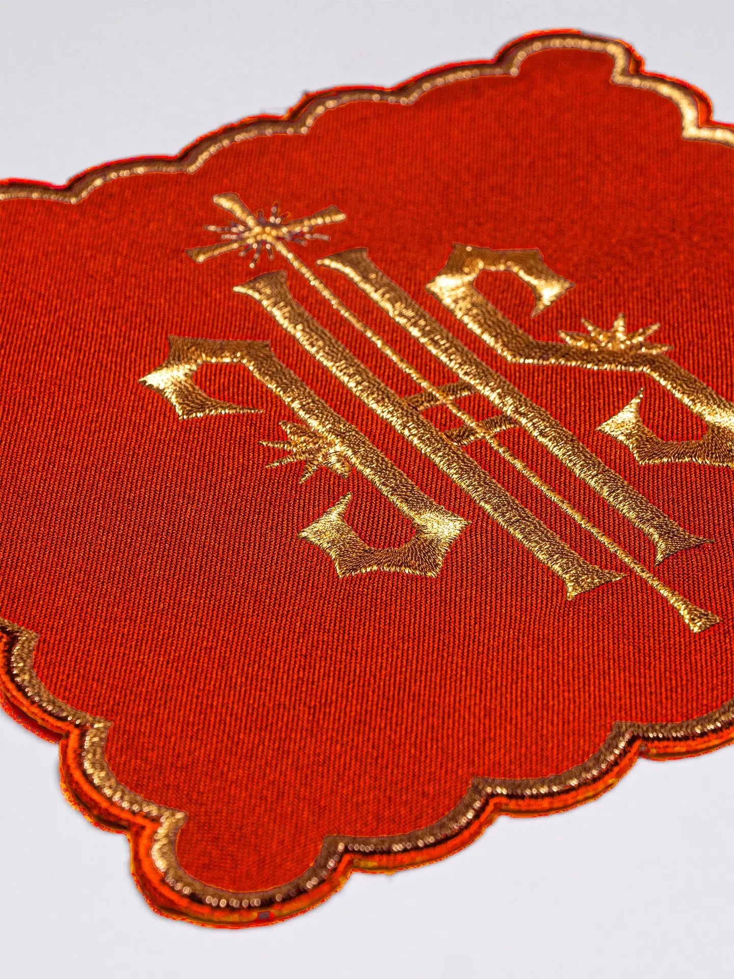 Set of Chalice Palls with IHS Symbol in Four Liturgical Colors