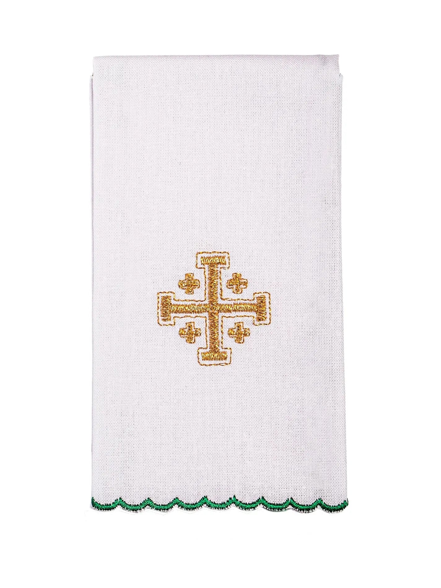 Chalice set Embroidered Jerusalem Cross ecru
