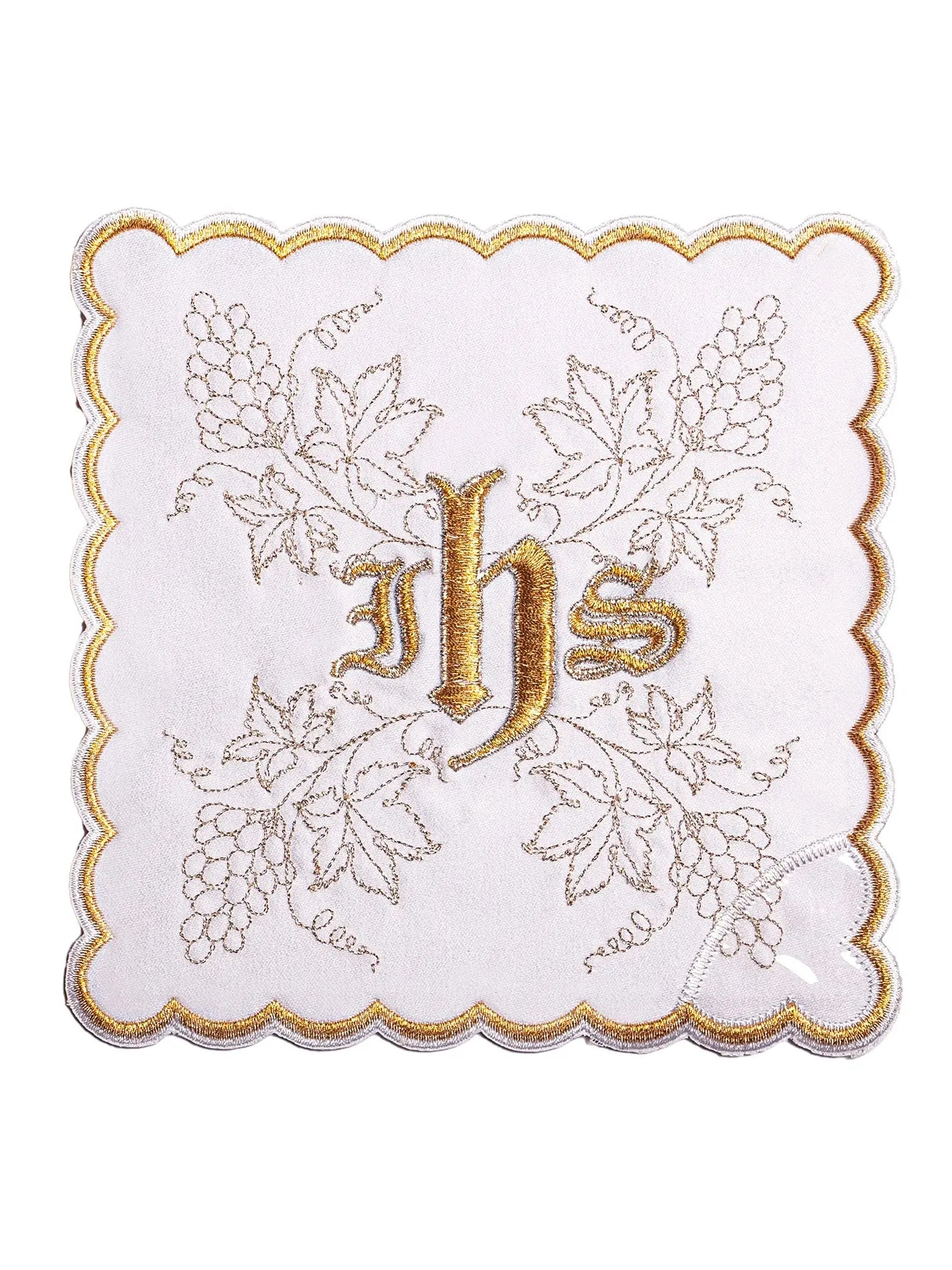 Chalice linen with embroidered IHS and Grape symbol