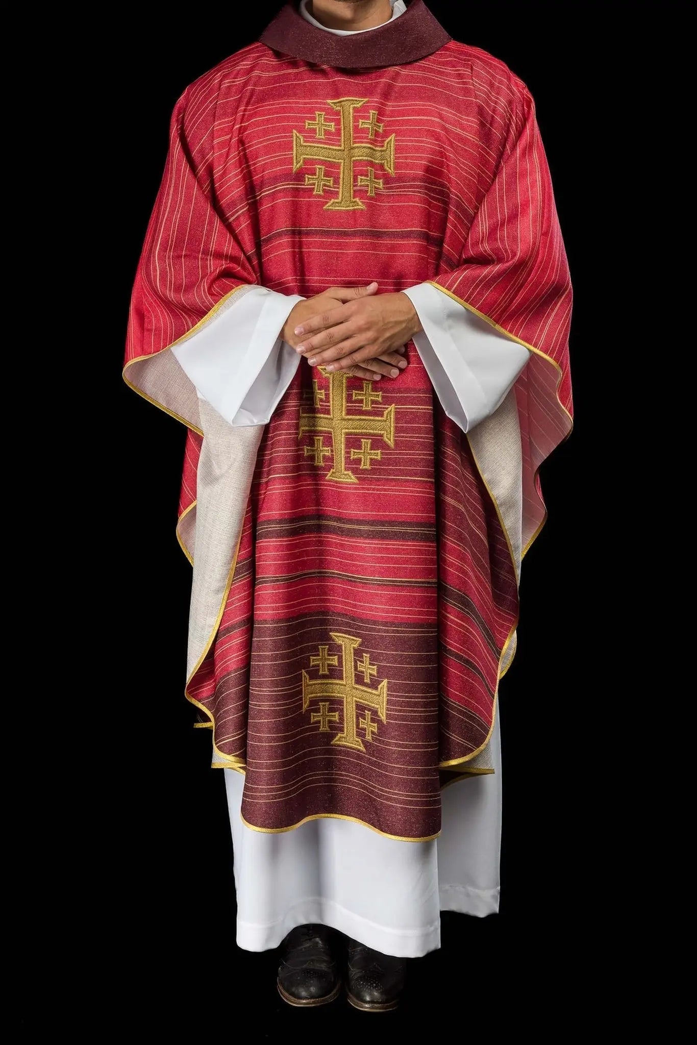 Printed Chasuble with Jerusalem Cross Red