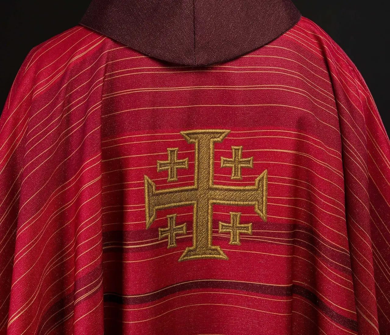 Printed Chasuble with Jerusalem Cross Red