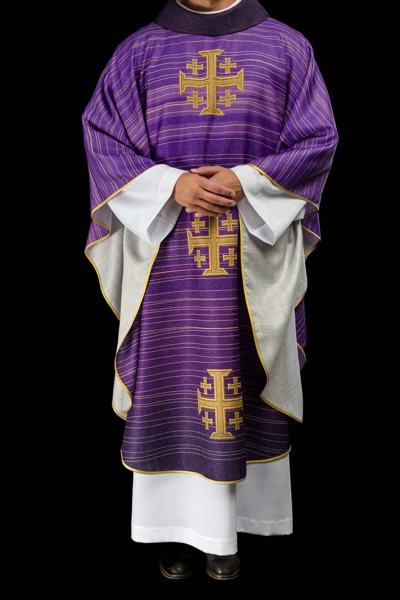 Printed Chasuble with Jerusalem Cross Purple