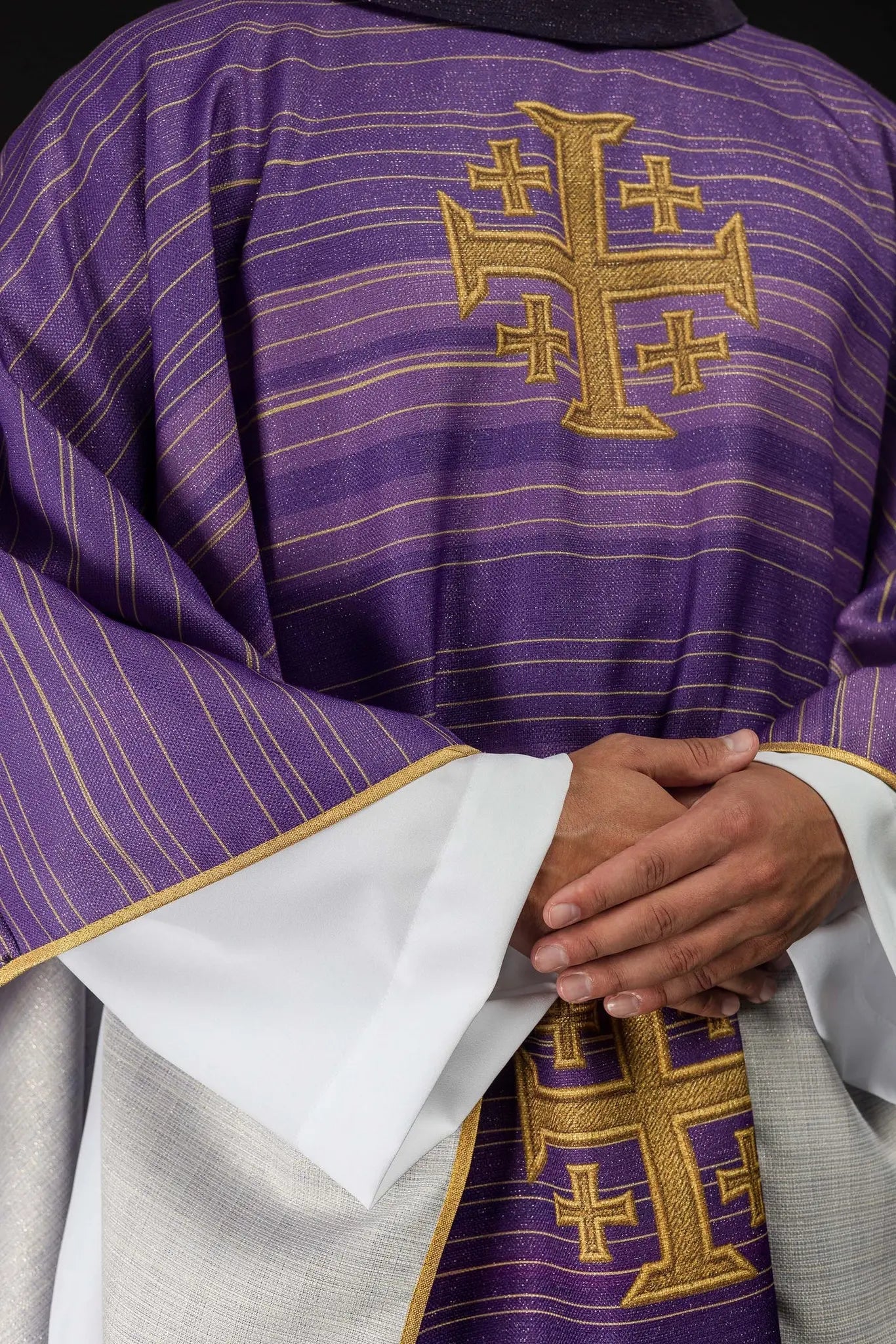 Printed Chasuble with Jerusalem Cross Purple