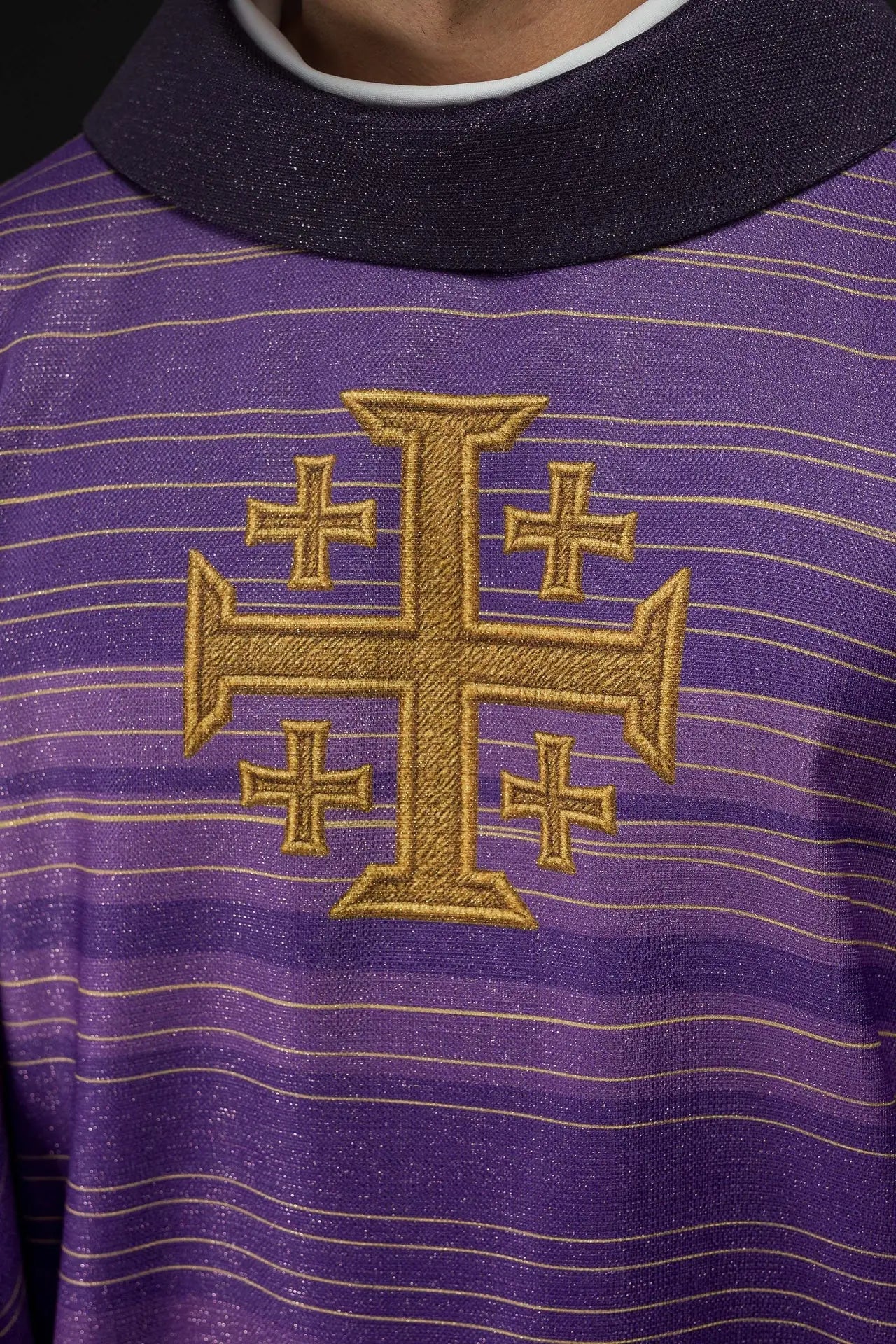 Printed Chasuble with Jerusalem Cross Purple