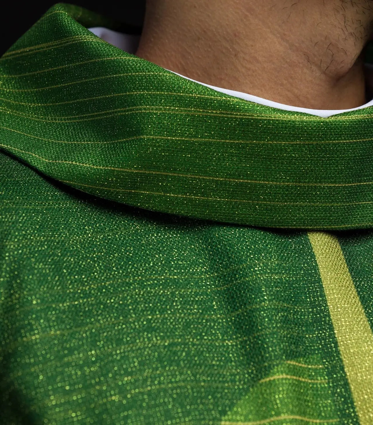 Green printed chasuble with a cross motif