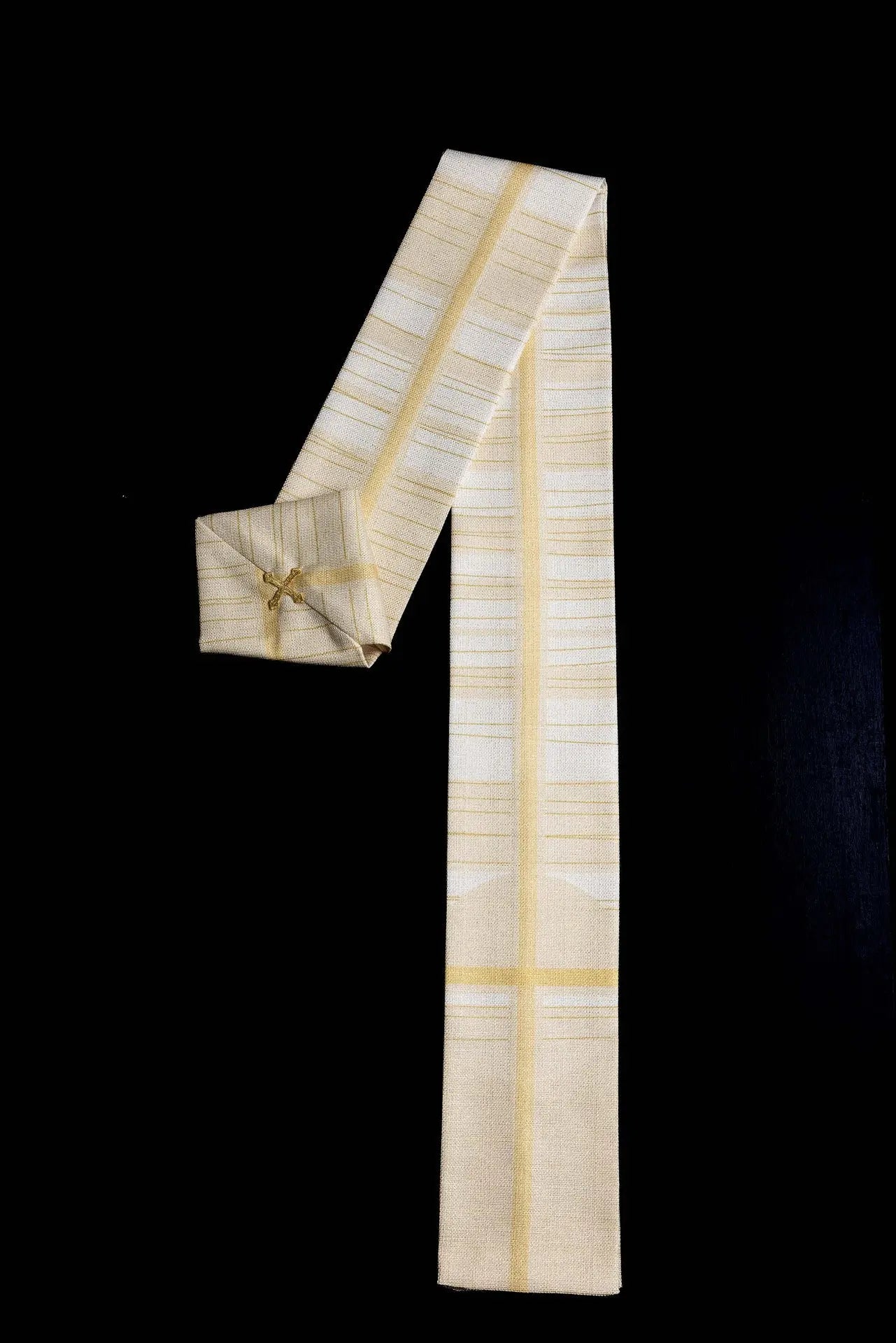 Ecru Printed Chasuble with Cross Motif