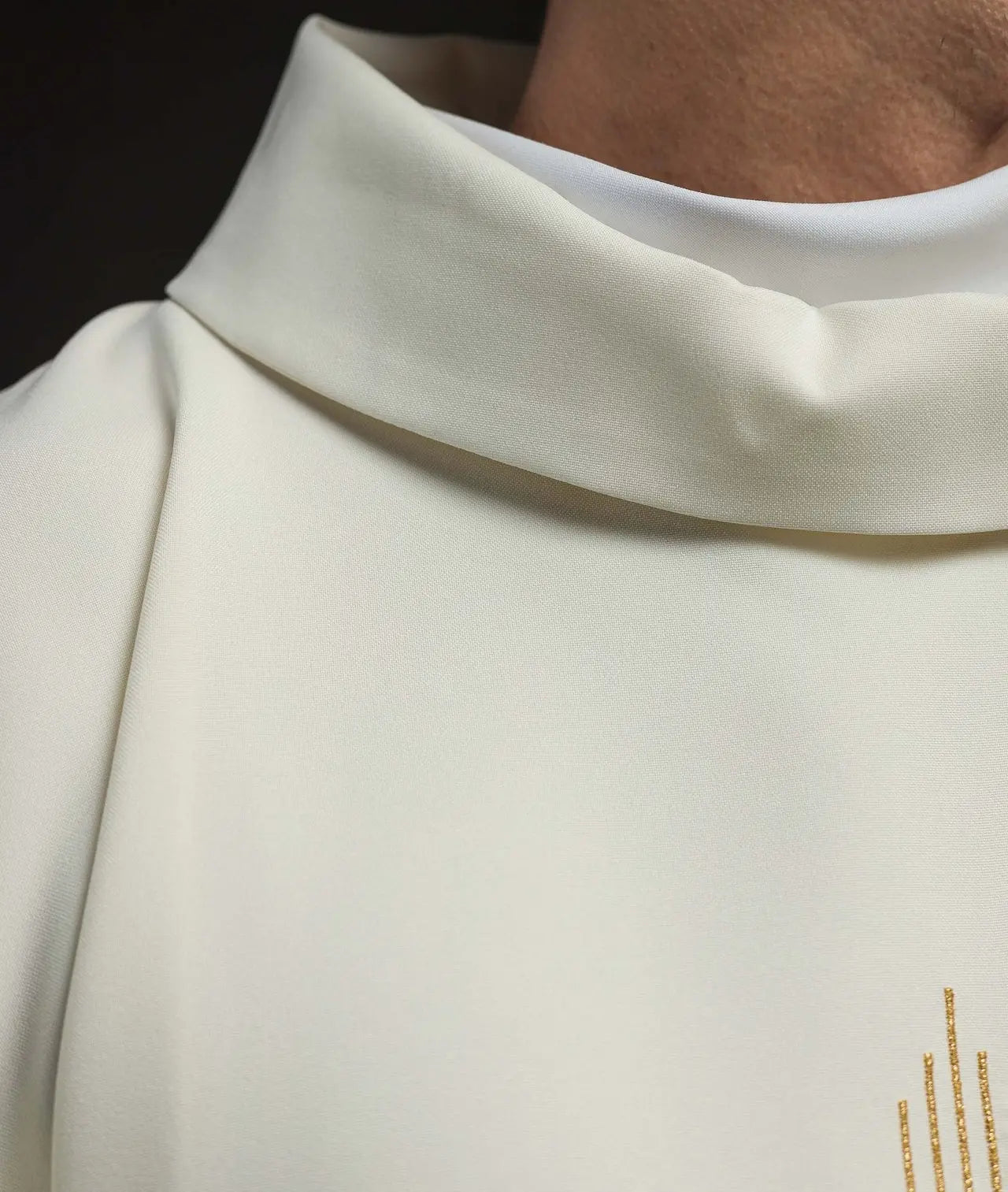 Chasuble with IHS embroidery in ecru
