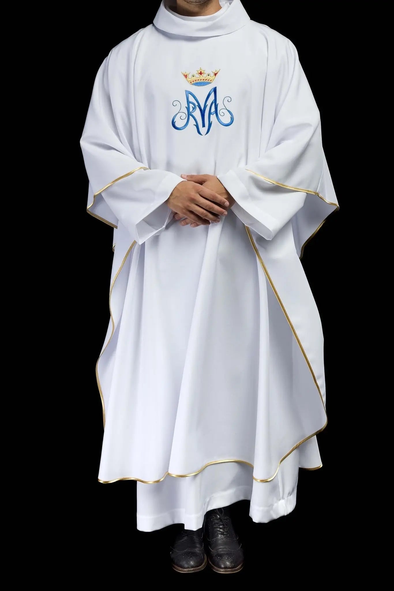White Marian liturgical chasuble