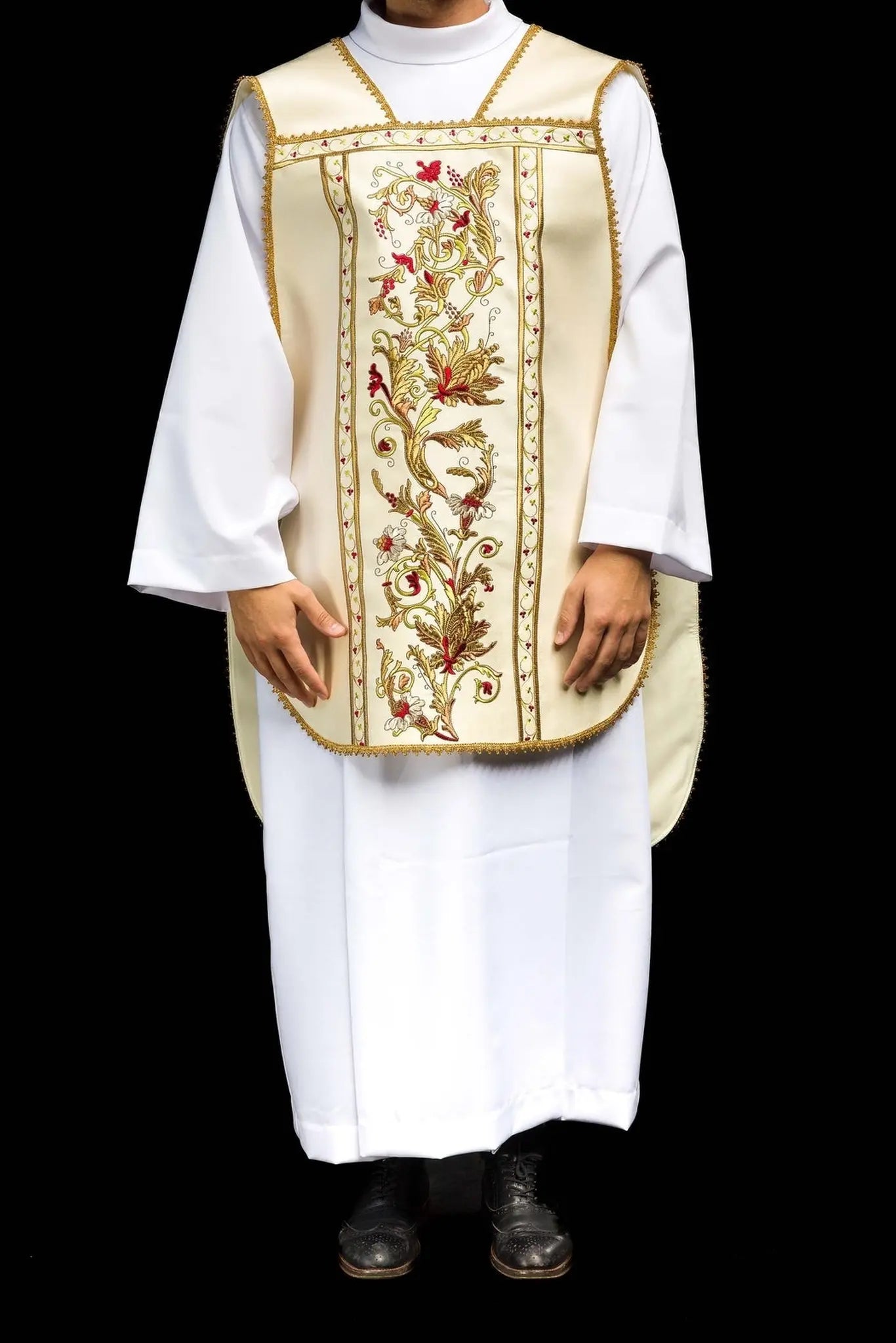 Roman chasuble embroidered with IHS motif