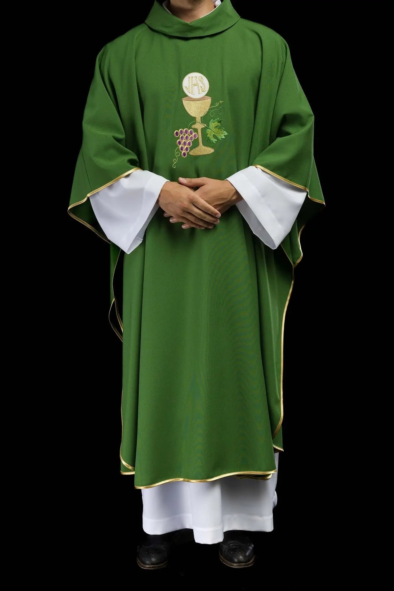 Casulla bordada Cáliz verde Uva