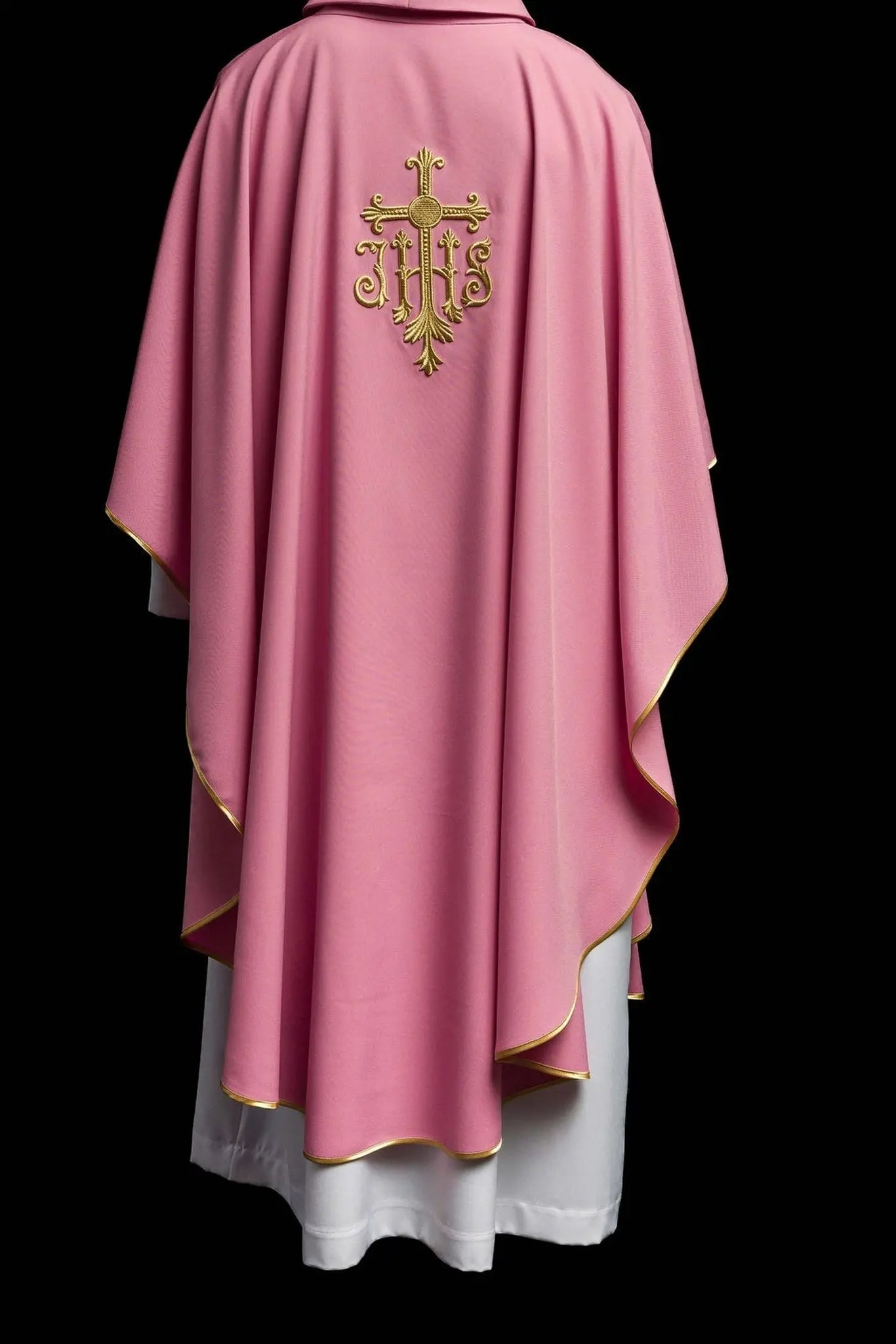 JHS pink chasuble with raised embroidery