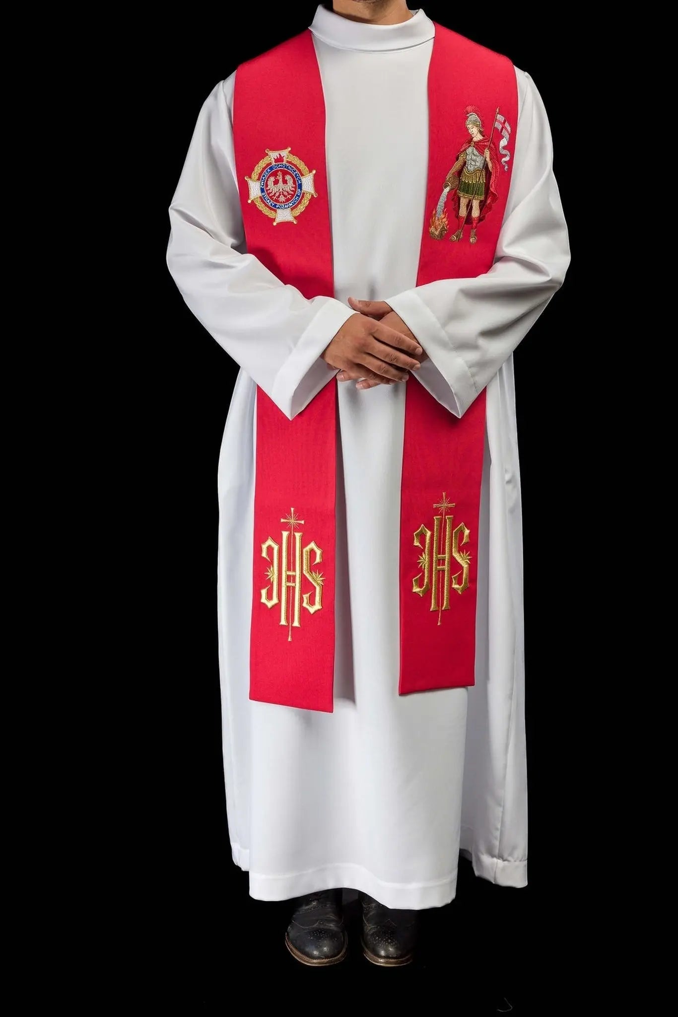 Estola bordada con la imagen de San Florián