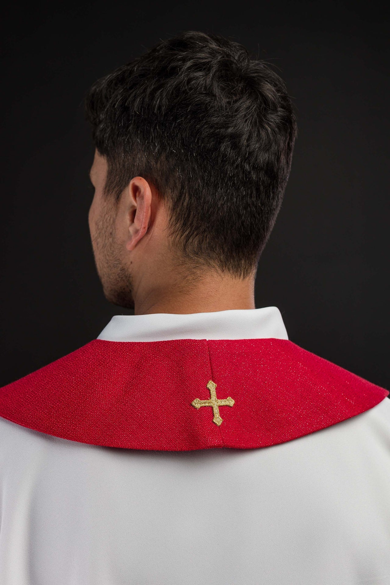 Stuła bogato haftowana z wizerunkiem Świętego Floriana - ORNATY.PL