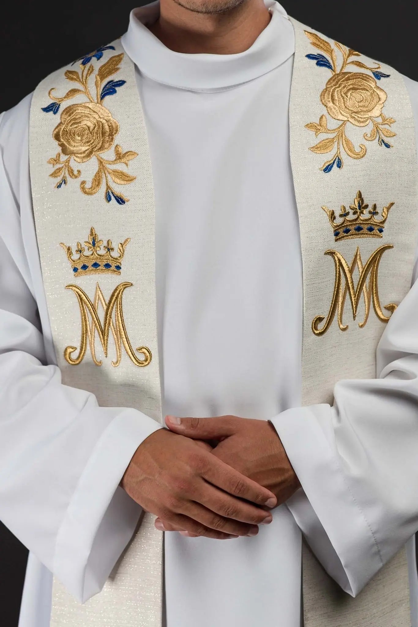 Embroidered Stole with Marian Symbol