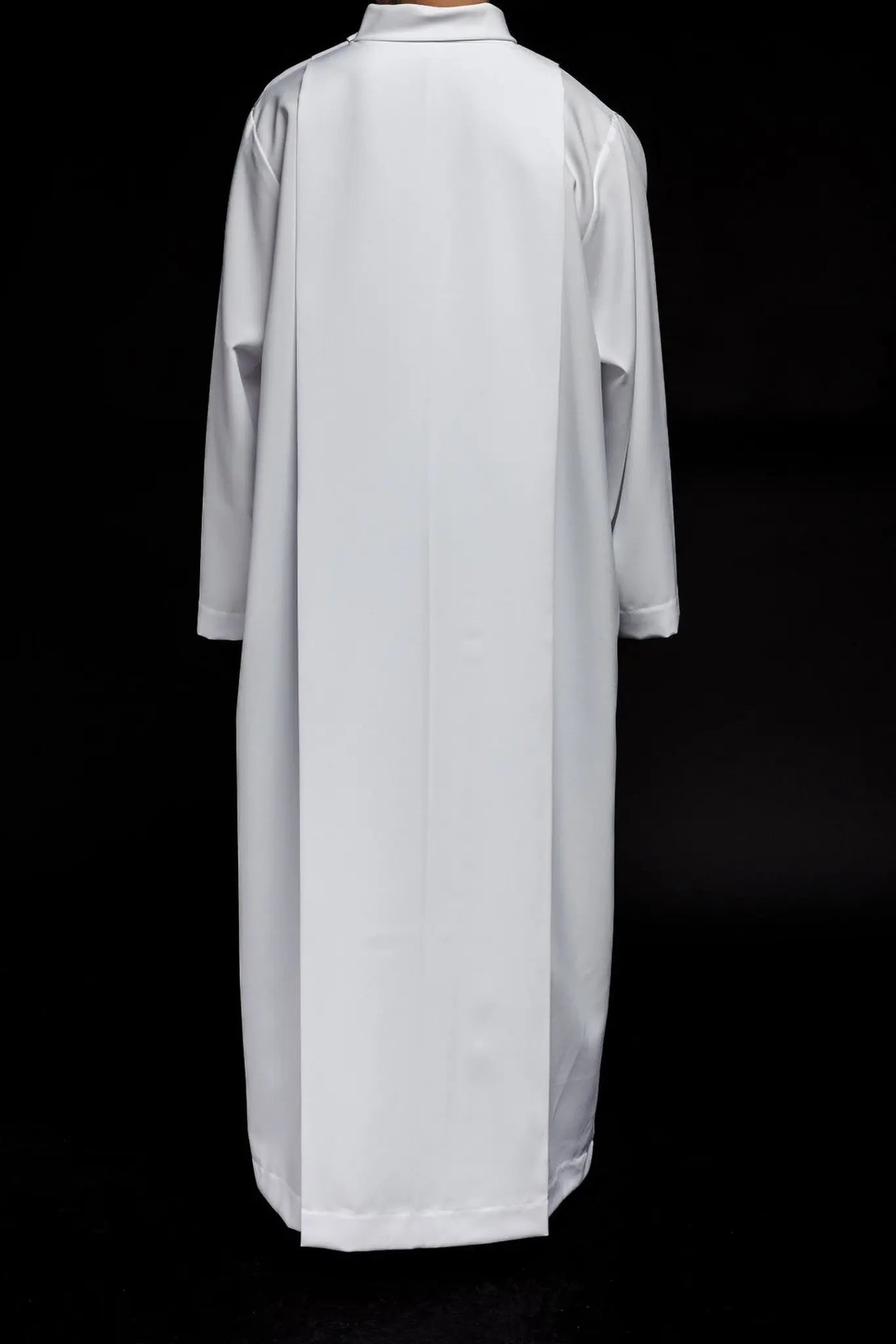 Túnica de cuello alto lisa para sacerdote Blanca