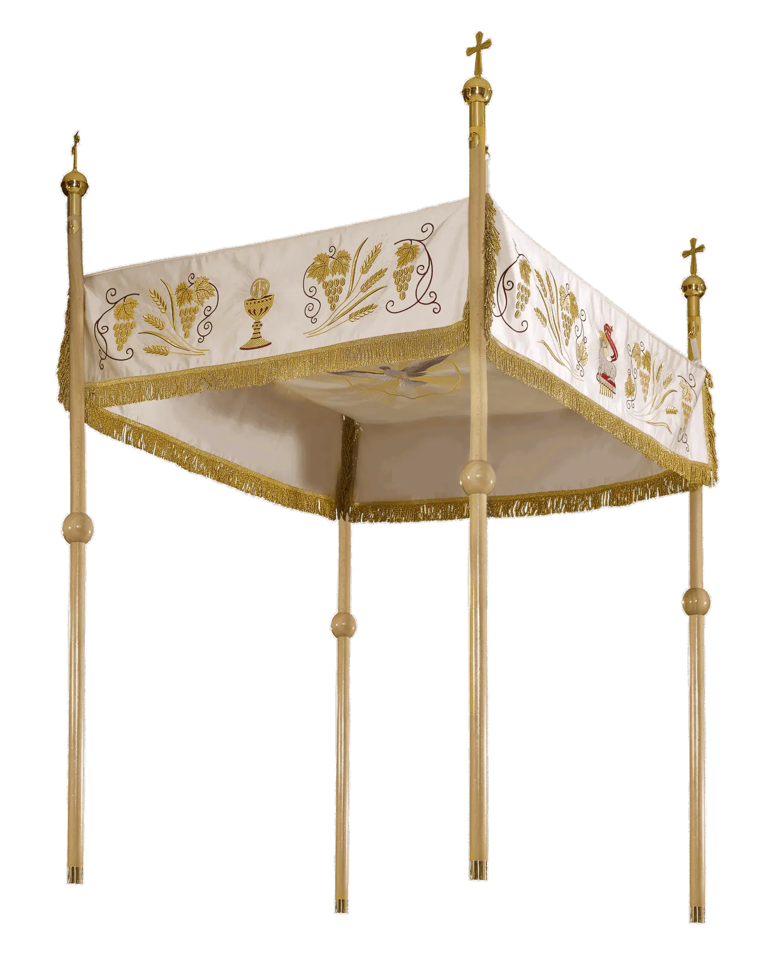 Embroidered canopy with chalice motif