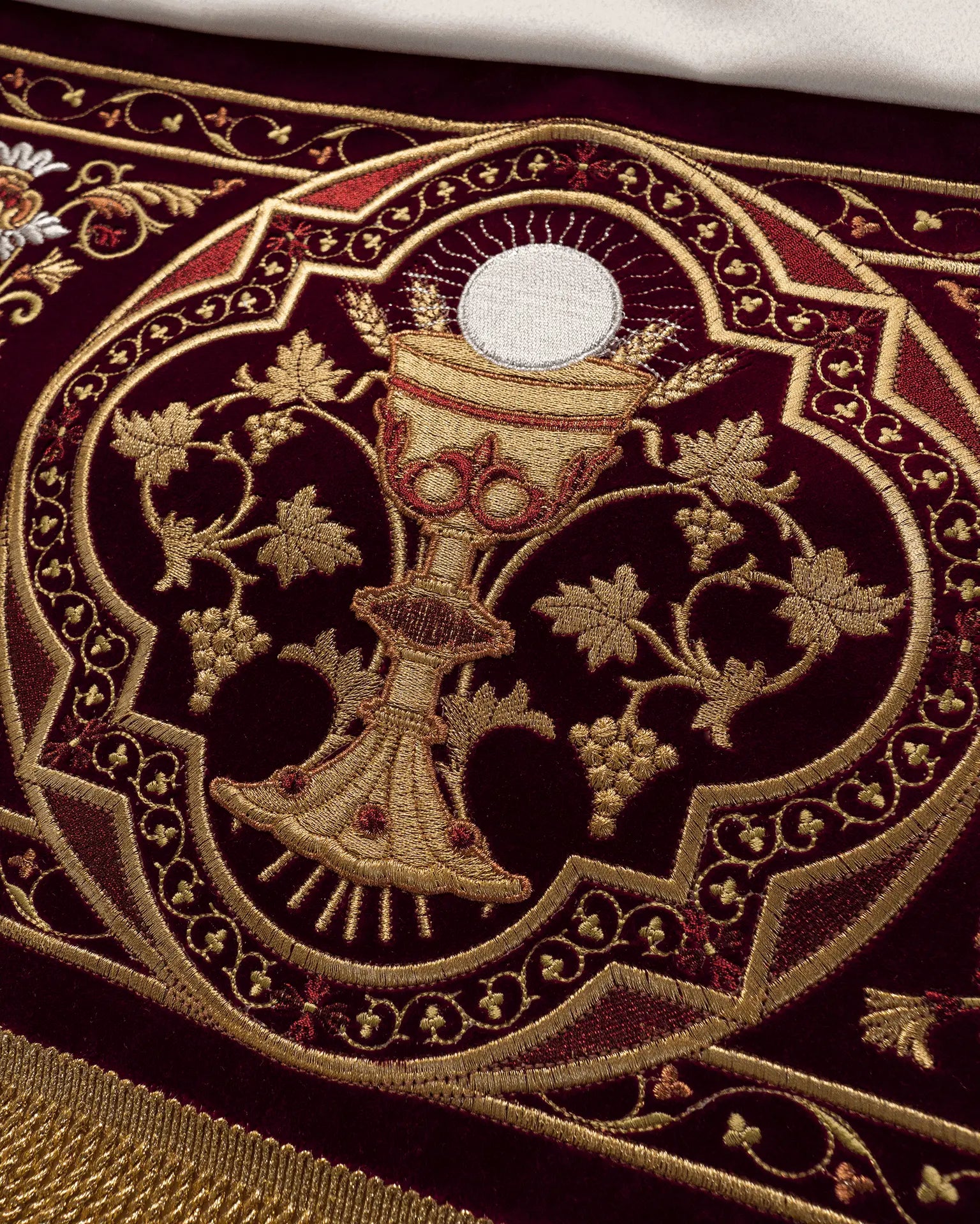 Embroidered baldachin on velvet
