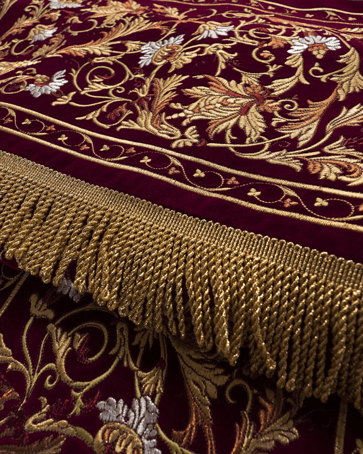Embroidered baldachin on velvet