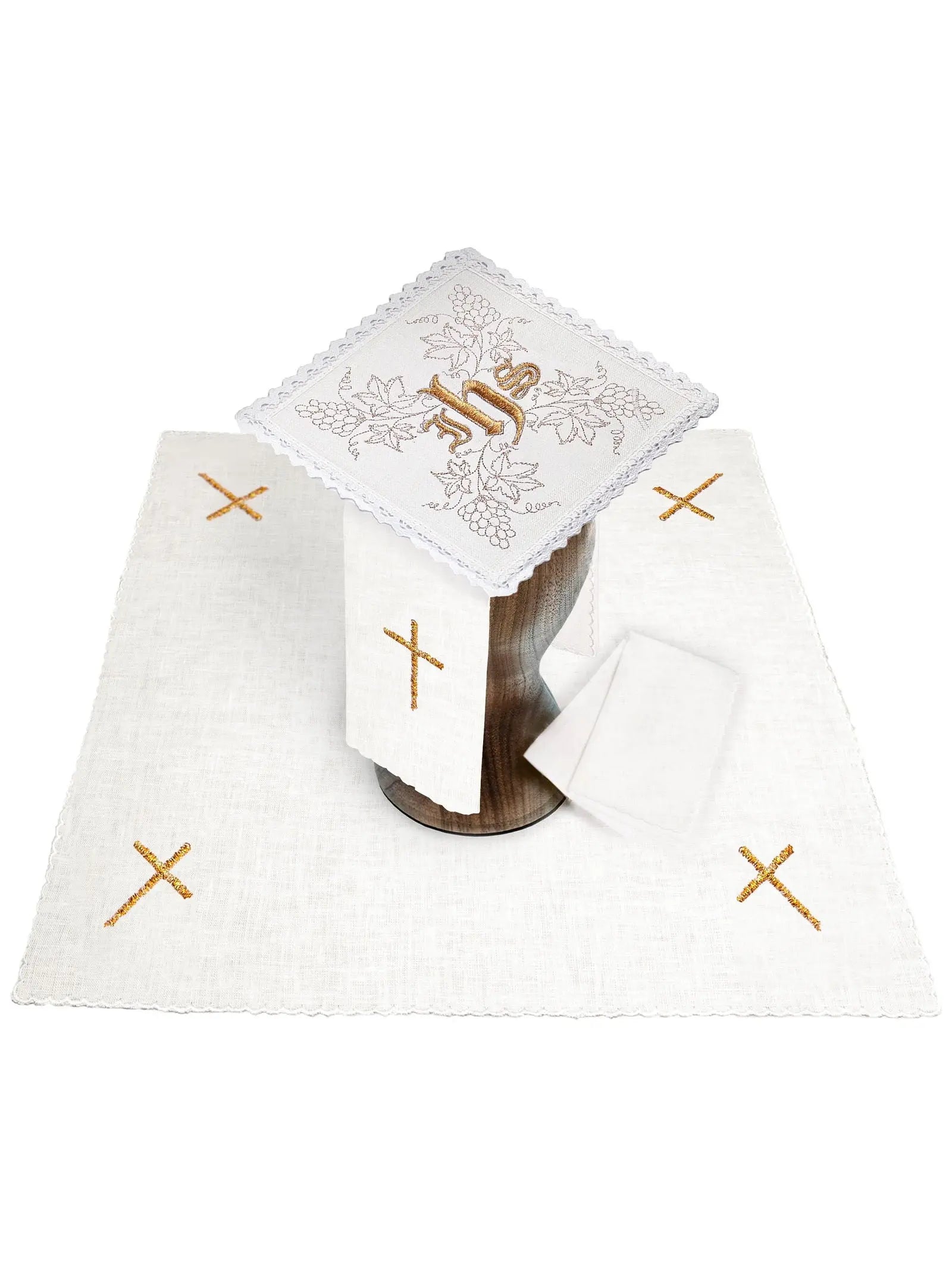 Linen chalice linen embroidered Grape IHS