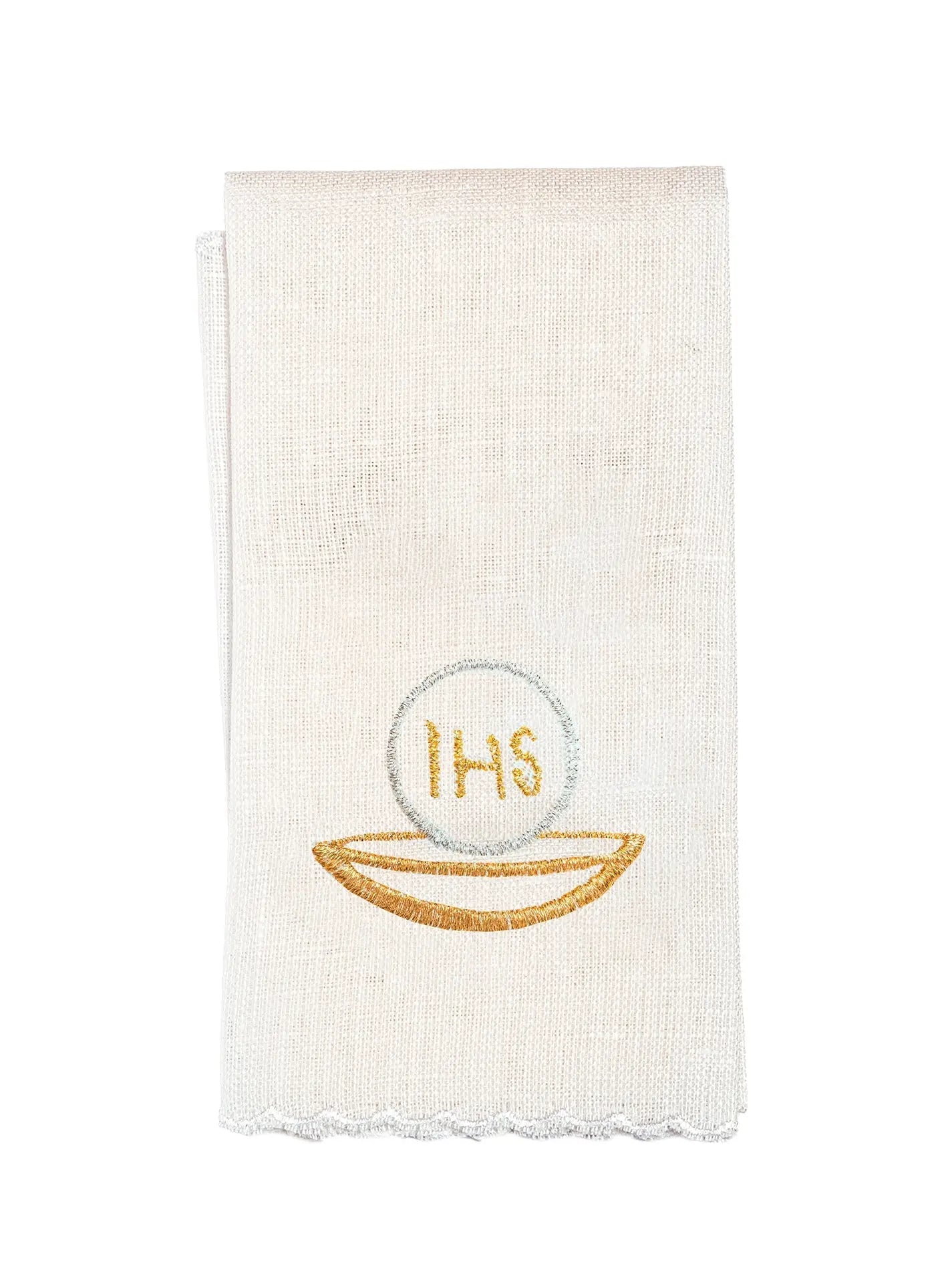 Embroidered Linen Chalice Set with Eucharistic Motif