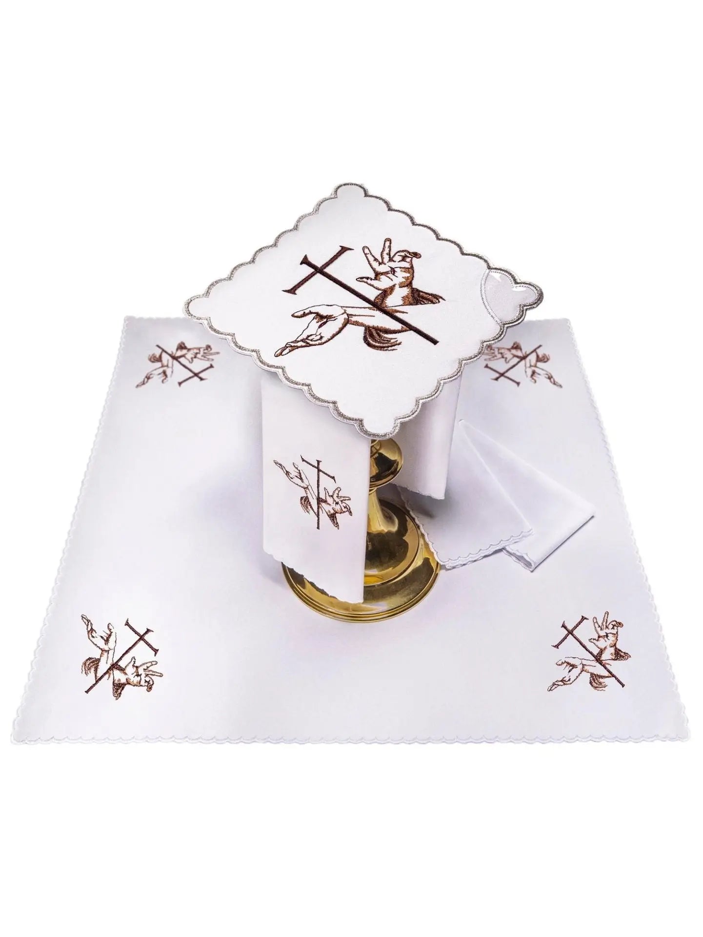 Chalice linen with Franciscan symbol