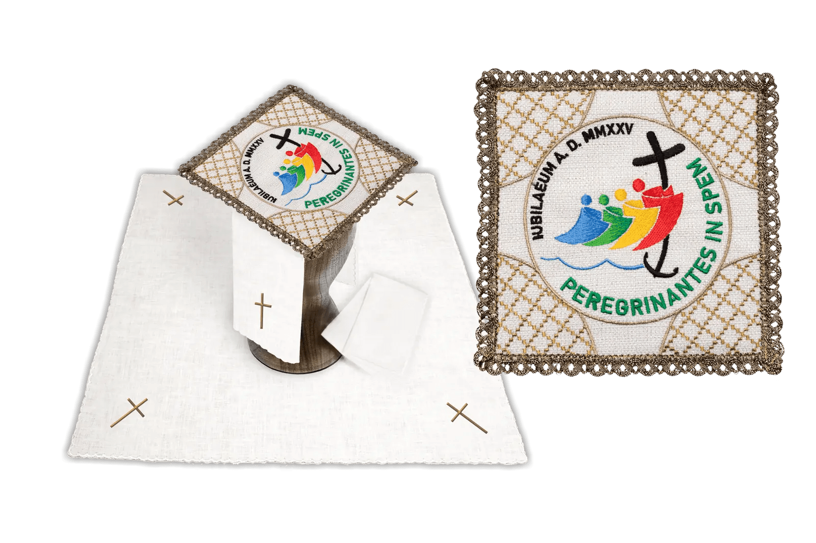 Juego de lino para cáliz con logo JUBILEE ROME 2025