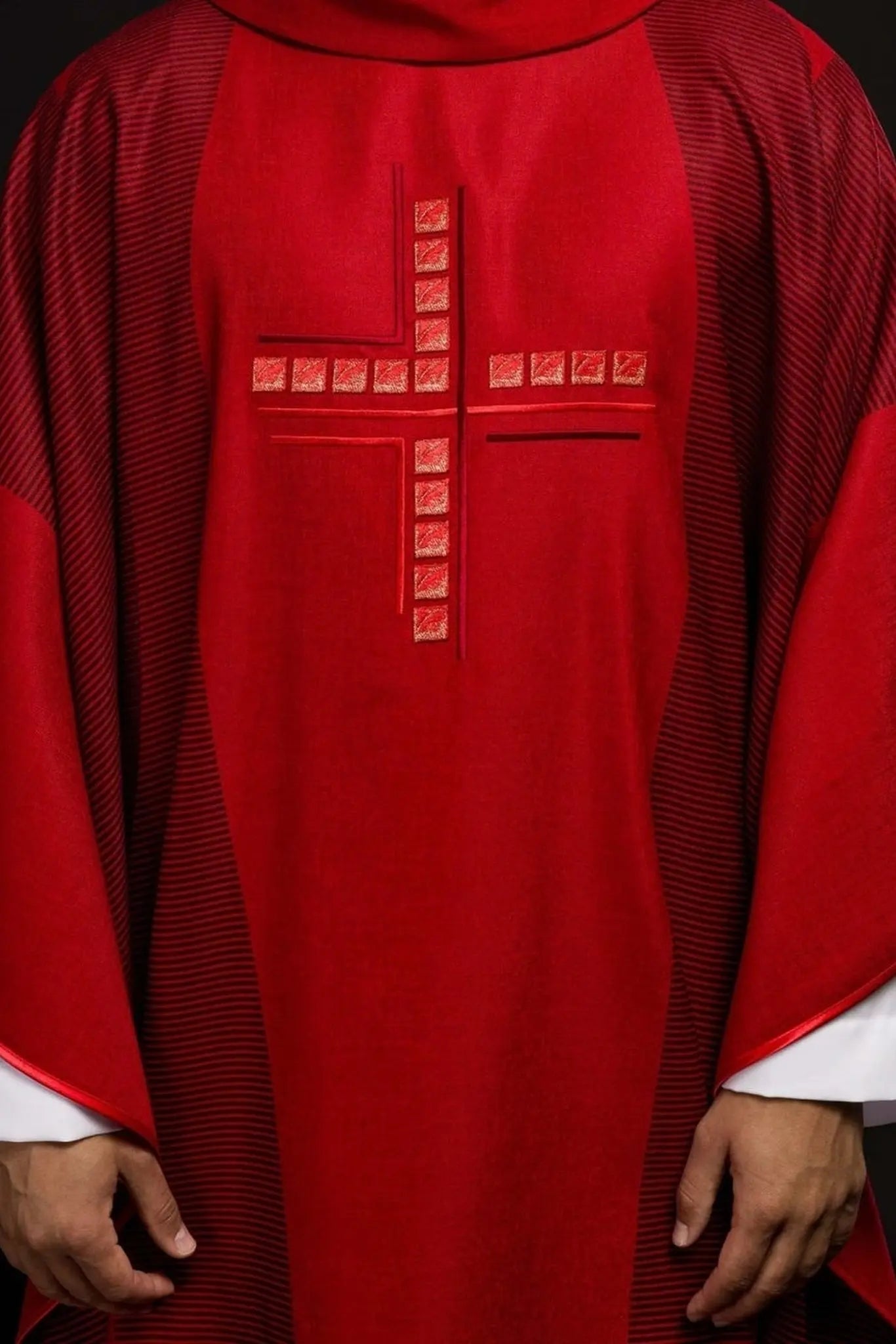 Red chasuble with cross