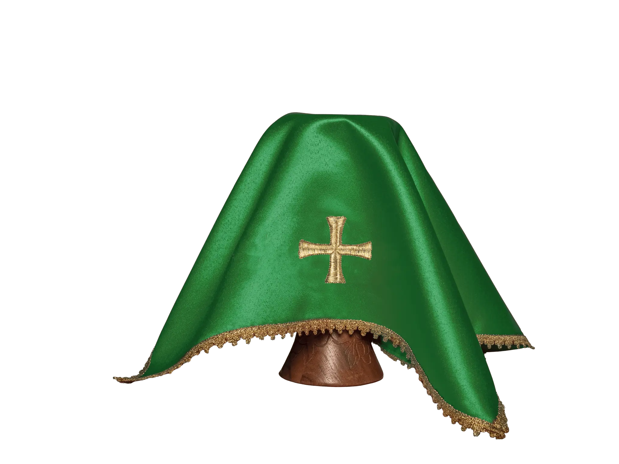 Four veils for chalice with embroidered gold cross