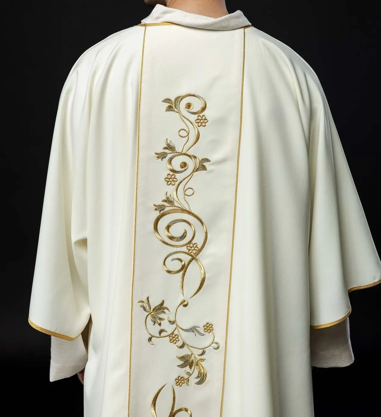 Ecru Dalmatic with Embroidered IHS Band