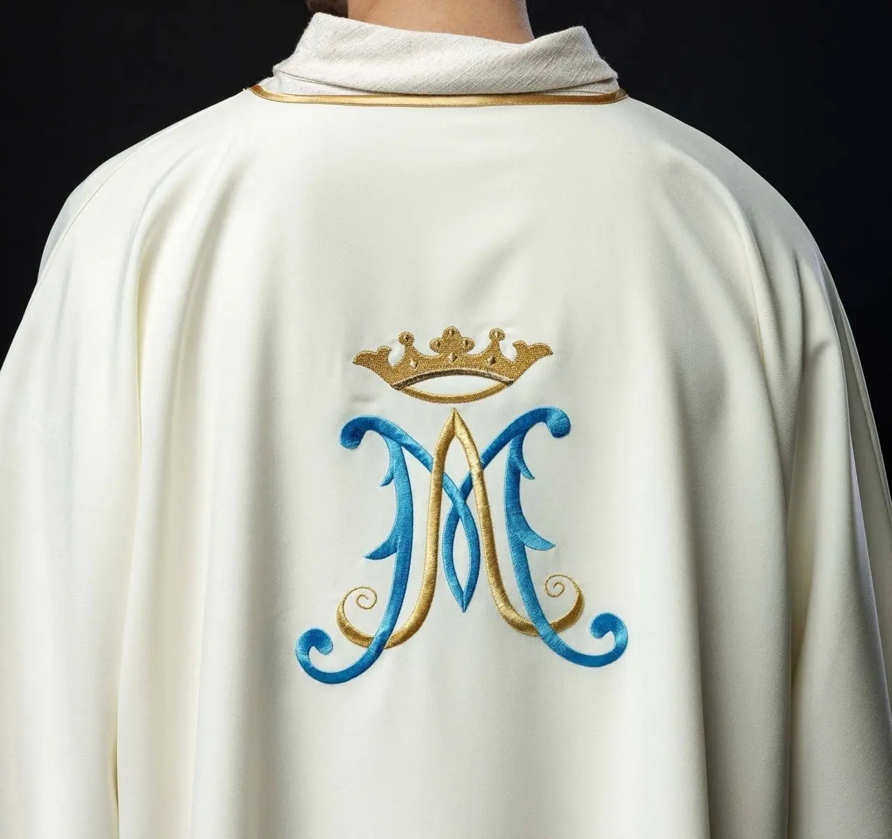 Ecru Dalmatic with Marian Embroidery