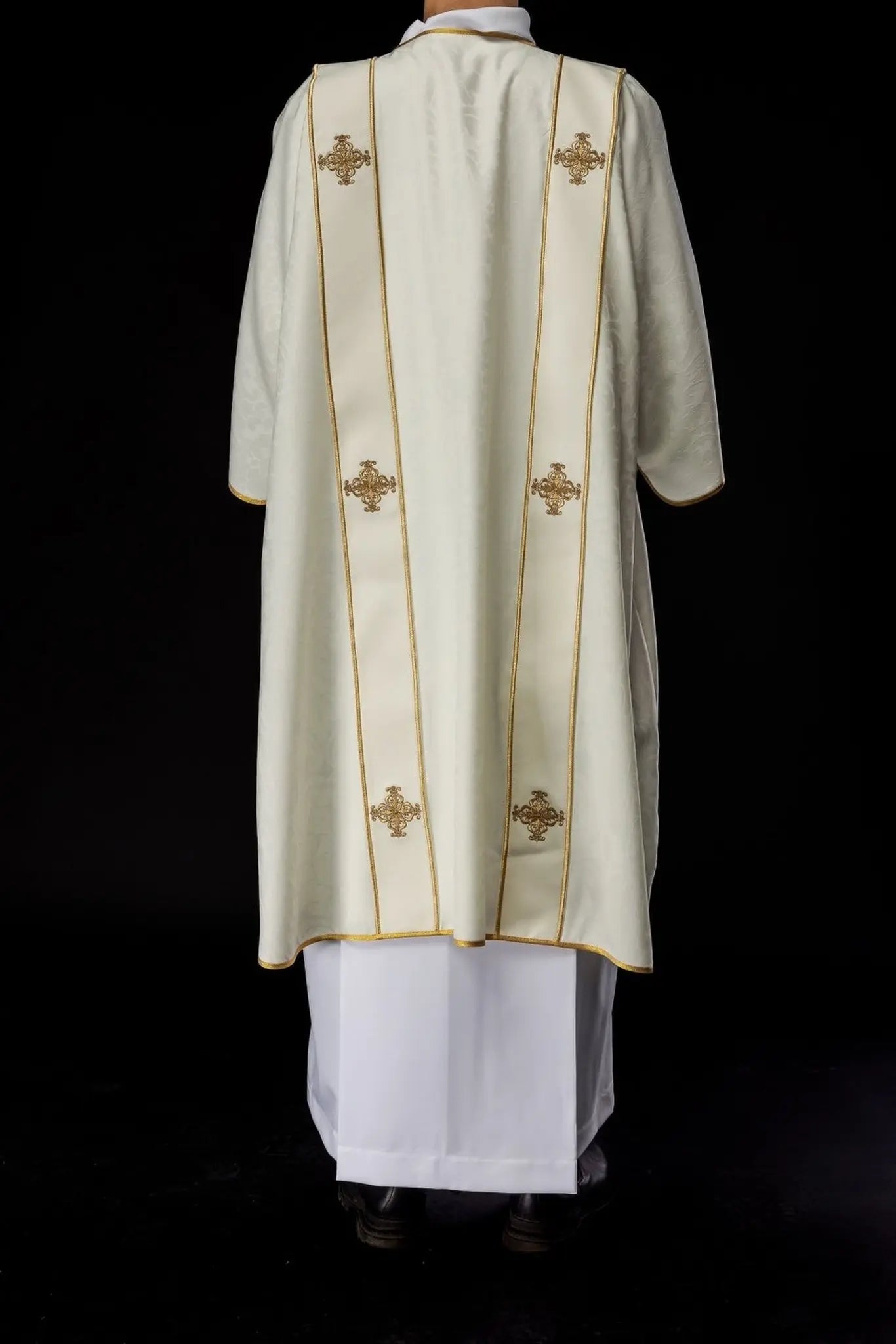 Dalmatics with Bands and Gold Embroidered Crosses on Ecru Jacquard