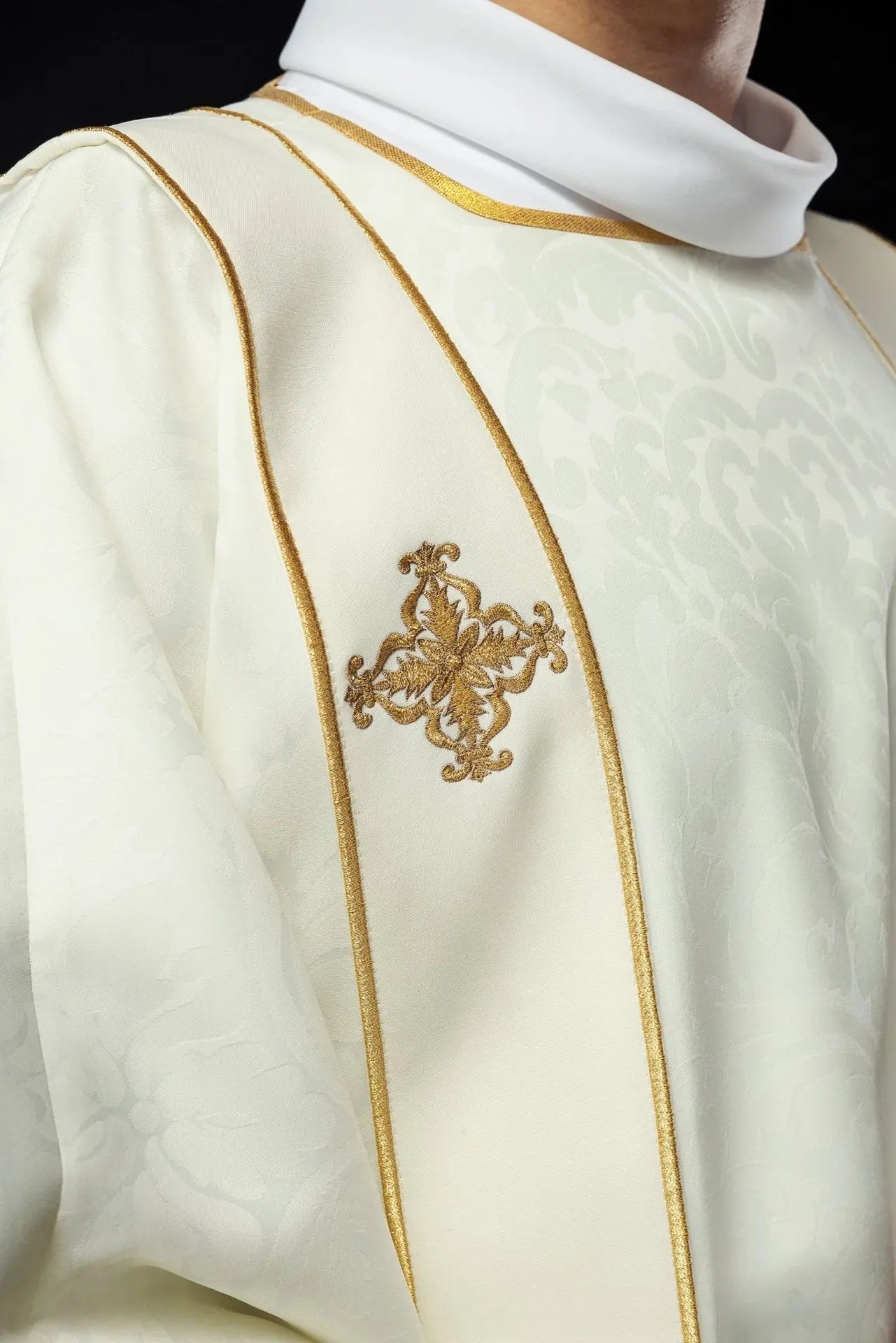 Dalmatics with Bands and Gold Embroidered Crosses on Ecru Jacquard