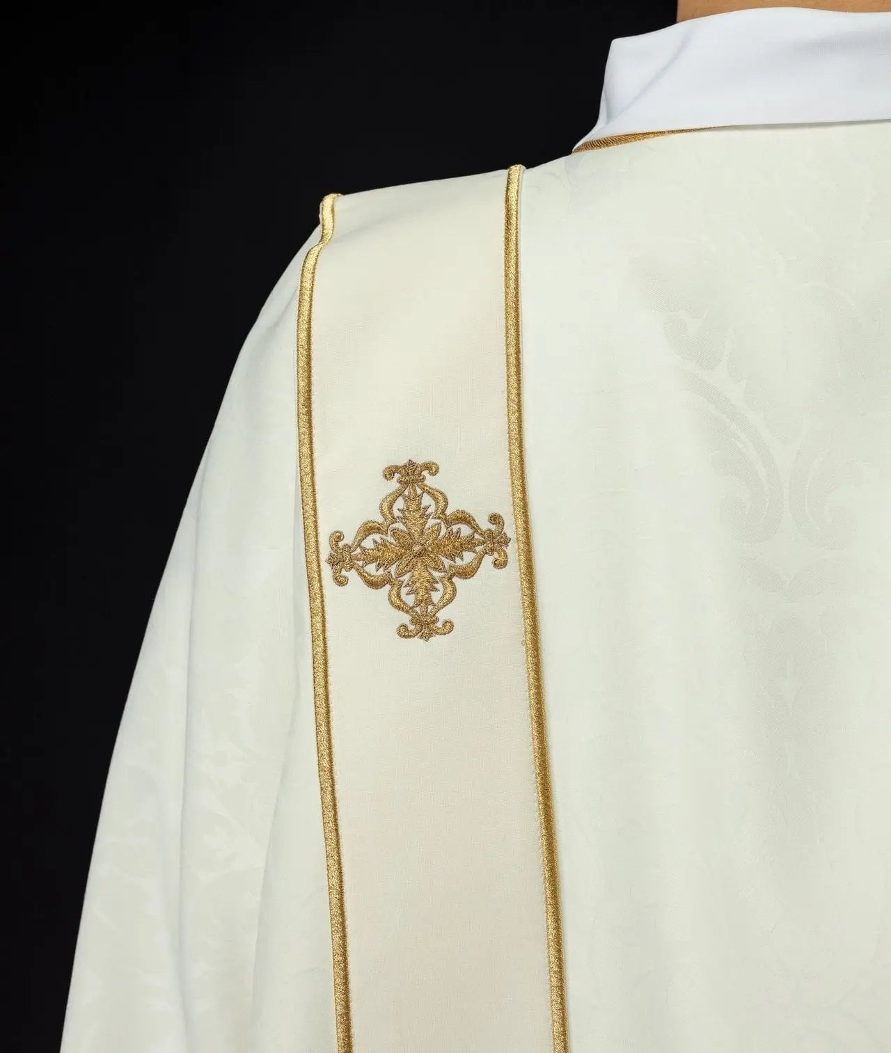 Dalmatics with Bands and Gold Embroidered Crosses on Ecru Jacquard