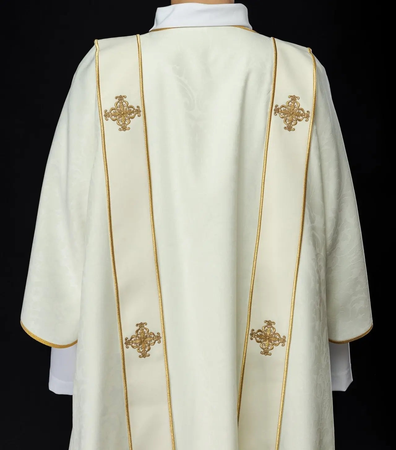 Dalmatics with Bands and Gold Embroidered Crosses on Ecru Jacquard
