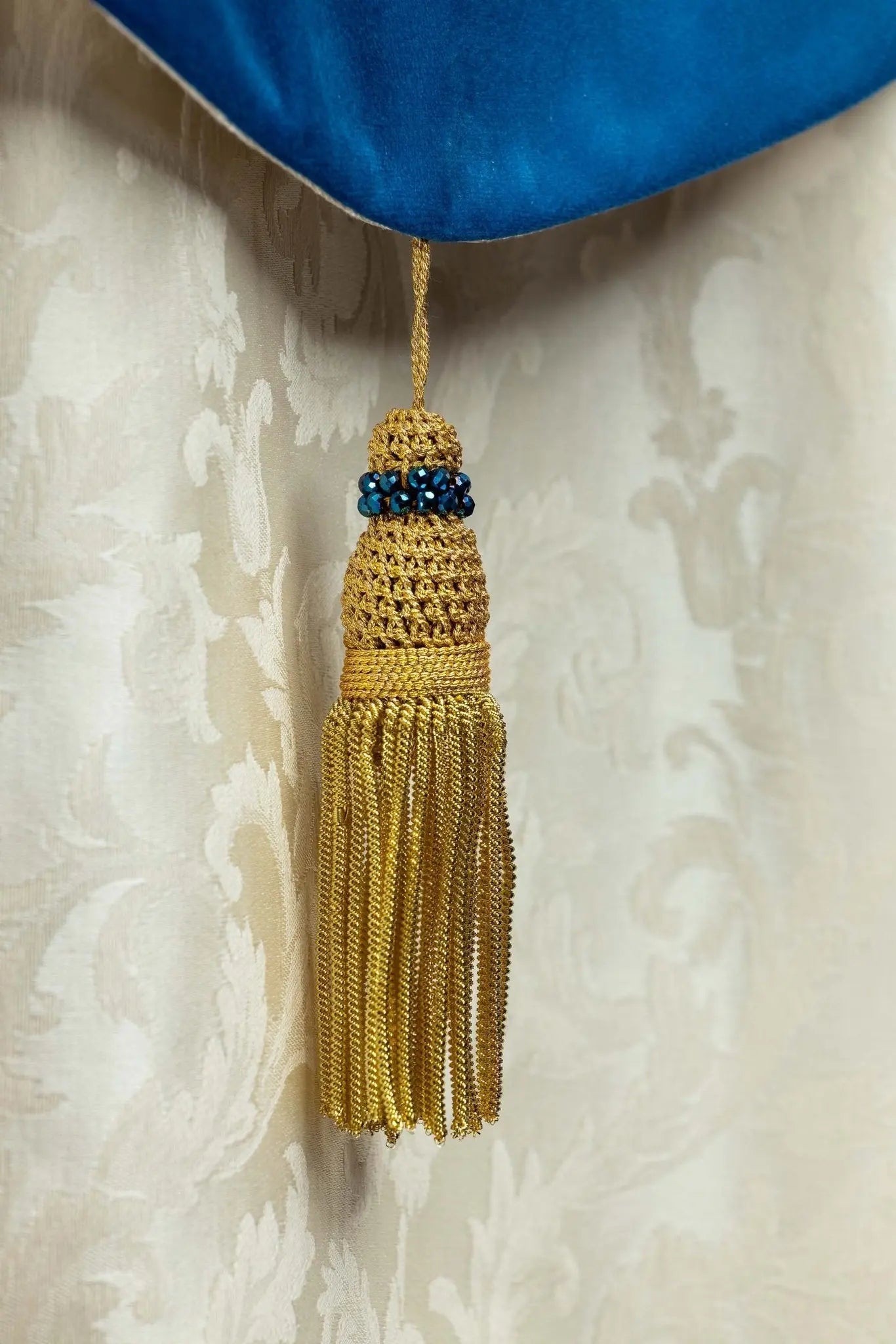 Ecru Marian Cope with Natural Stones, Handmade - HAFTINA ATELIER