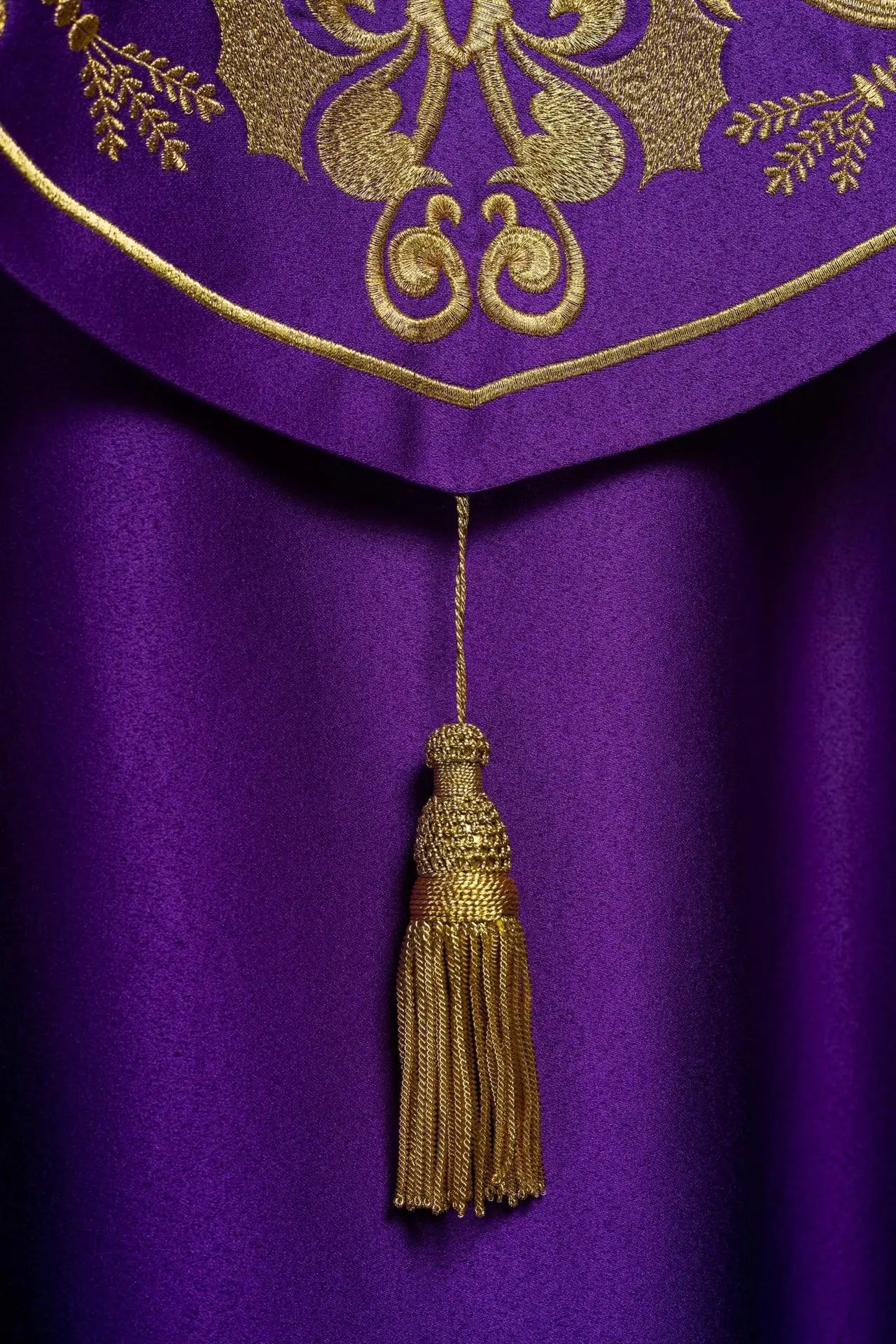 Purple liturgical chapel with gold IHS monogram