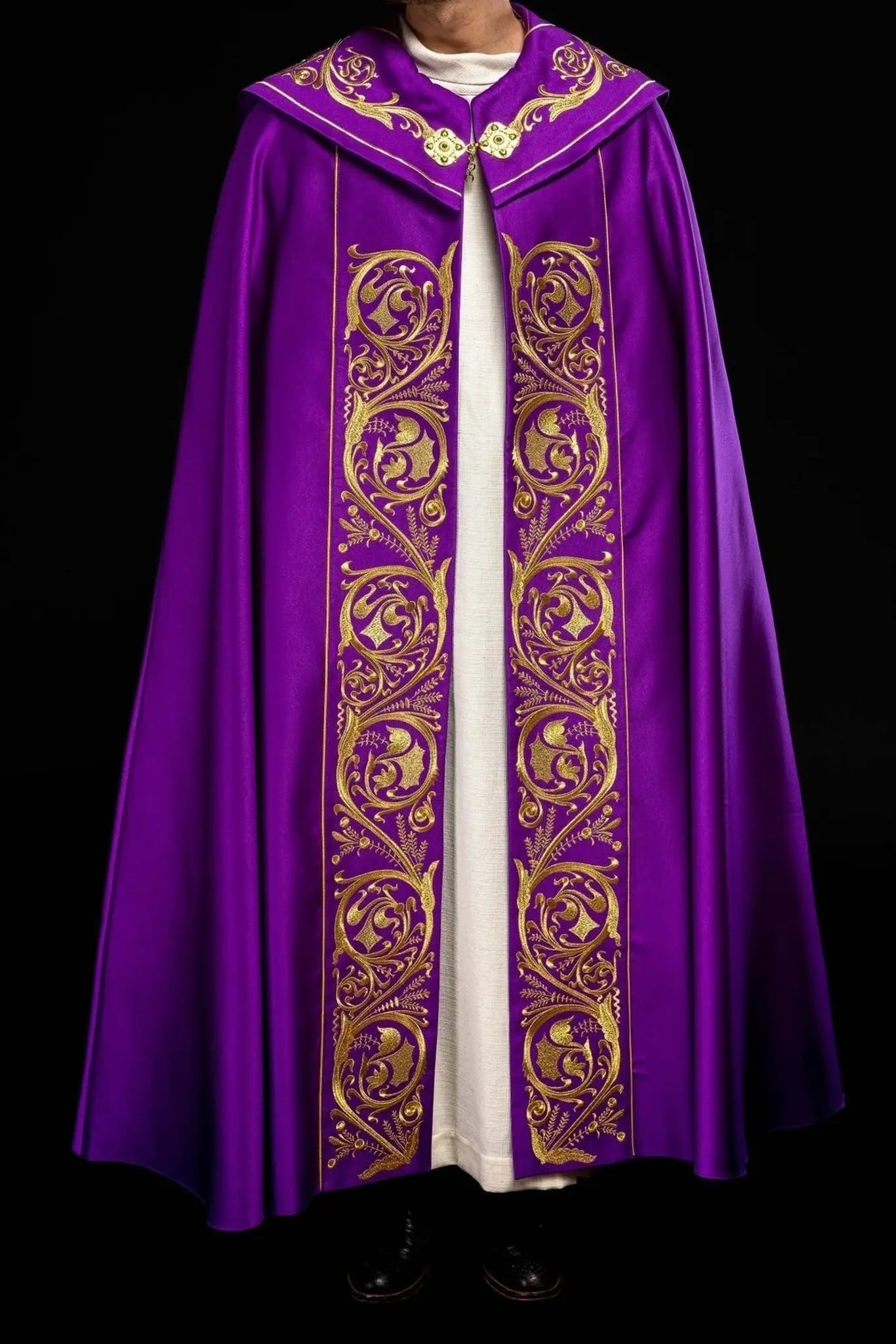 Purple liturgical chapel with gold IHS monogram