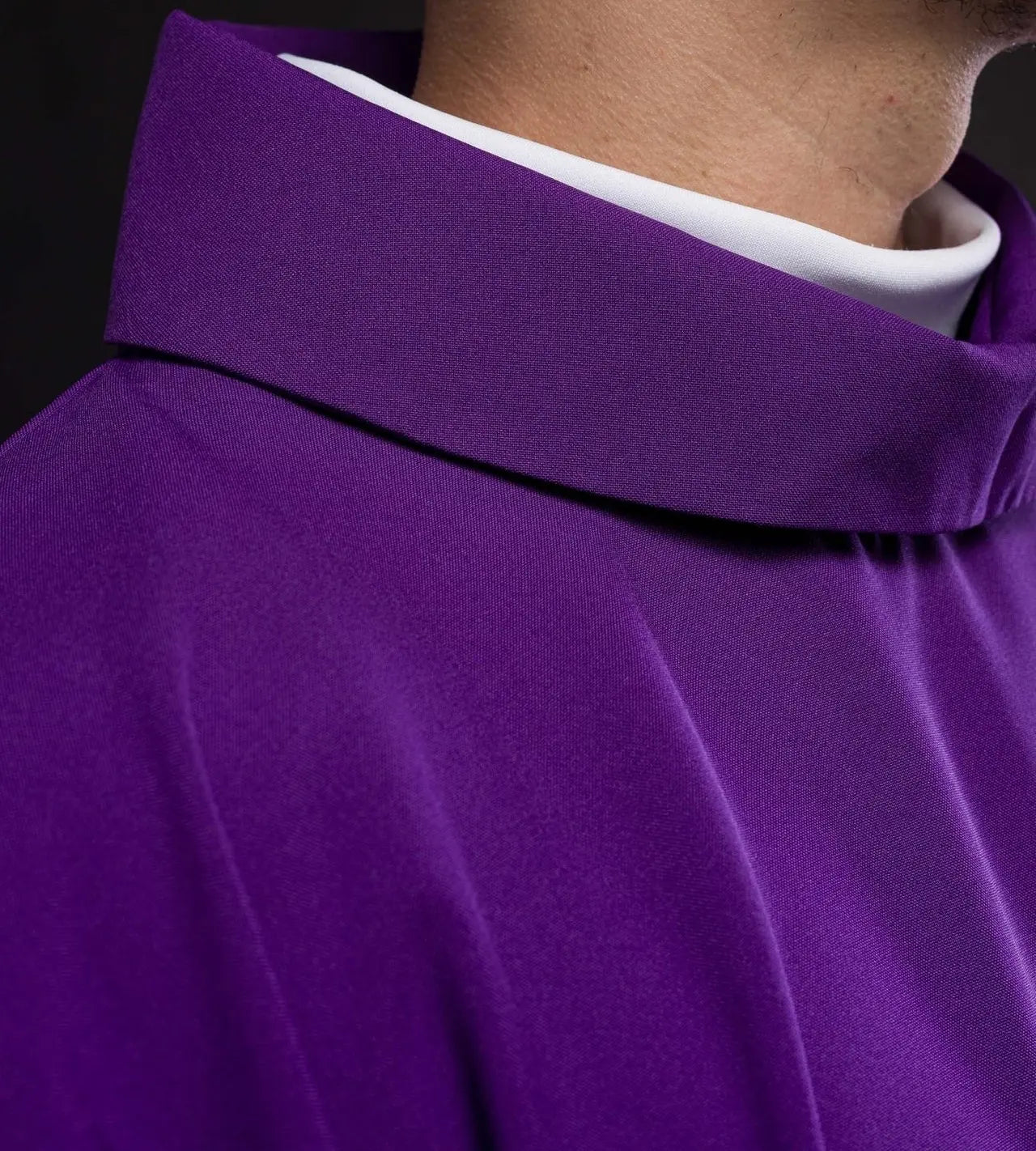 Purple chasuble with Alpha Omega embroidery