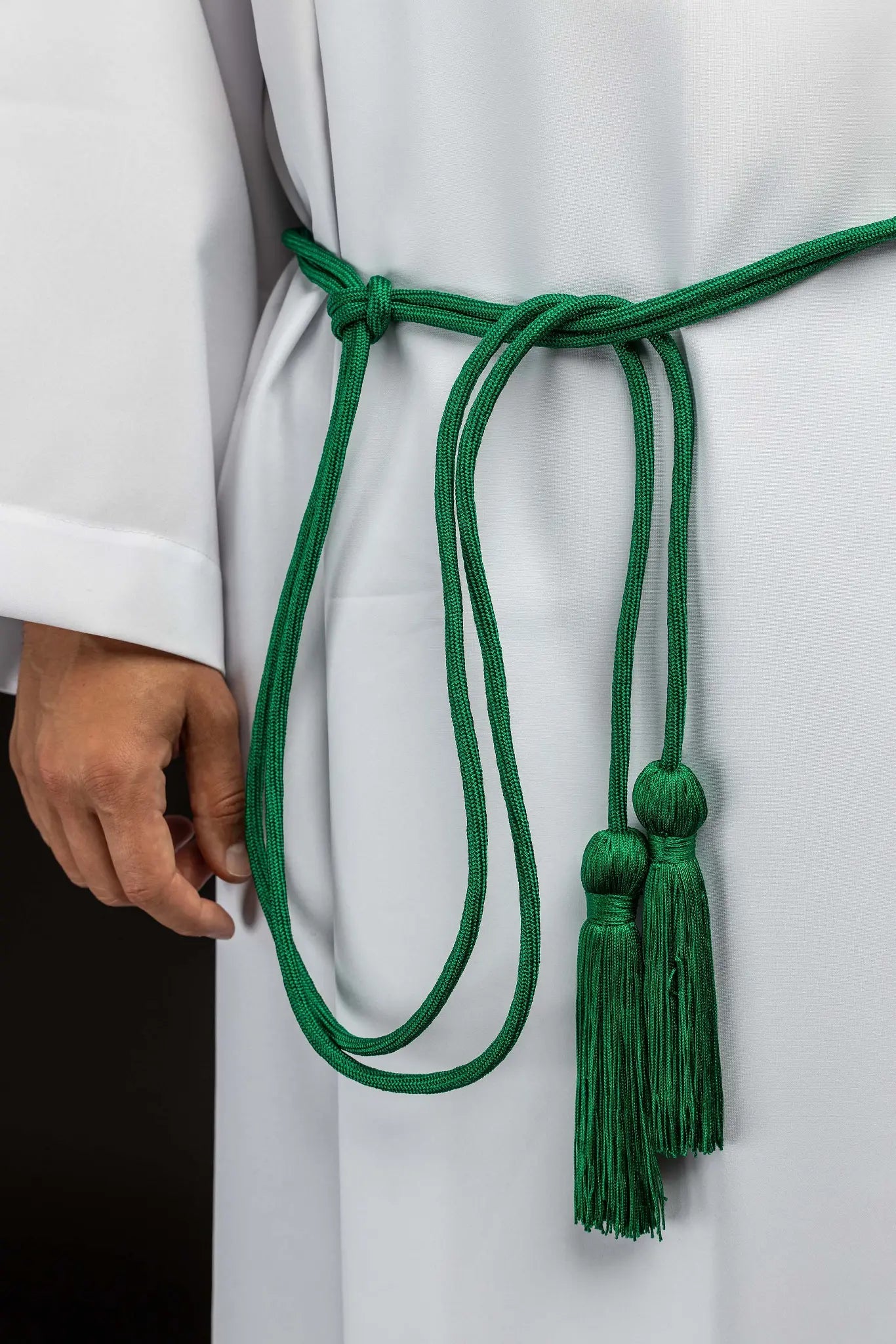 Green liturgical cincture with tassels - HAFTINA ATELIER