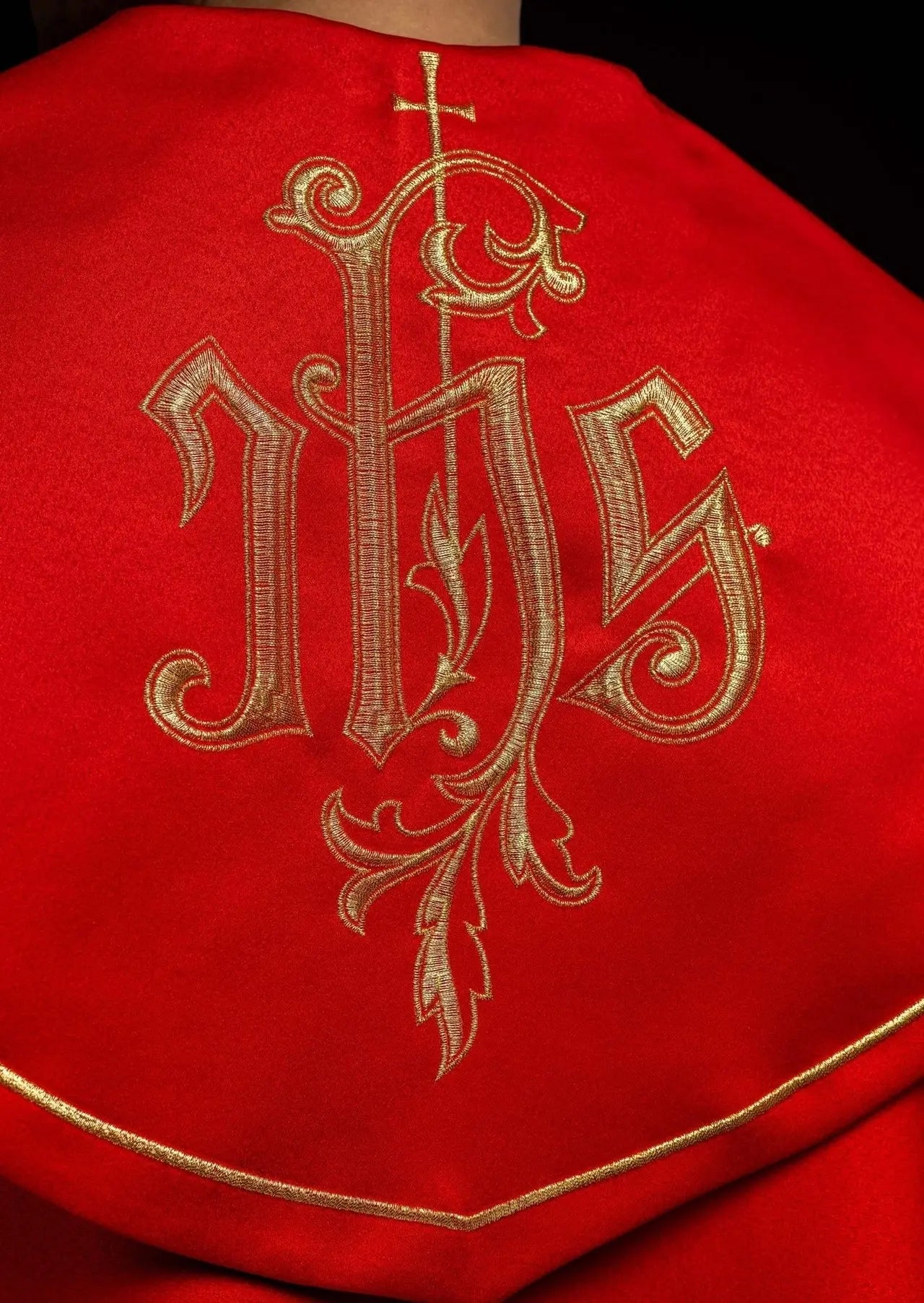 Eucharistic cape monogram IHS Red