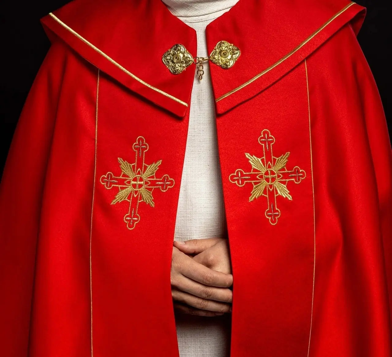 Eucharistic cape monogram IHS Red